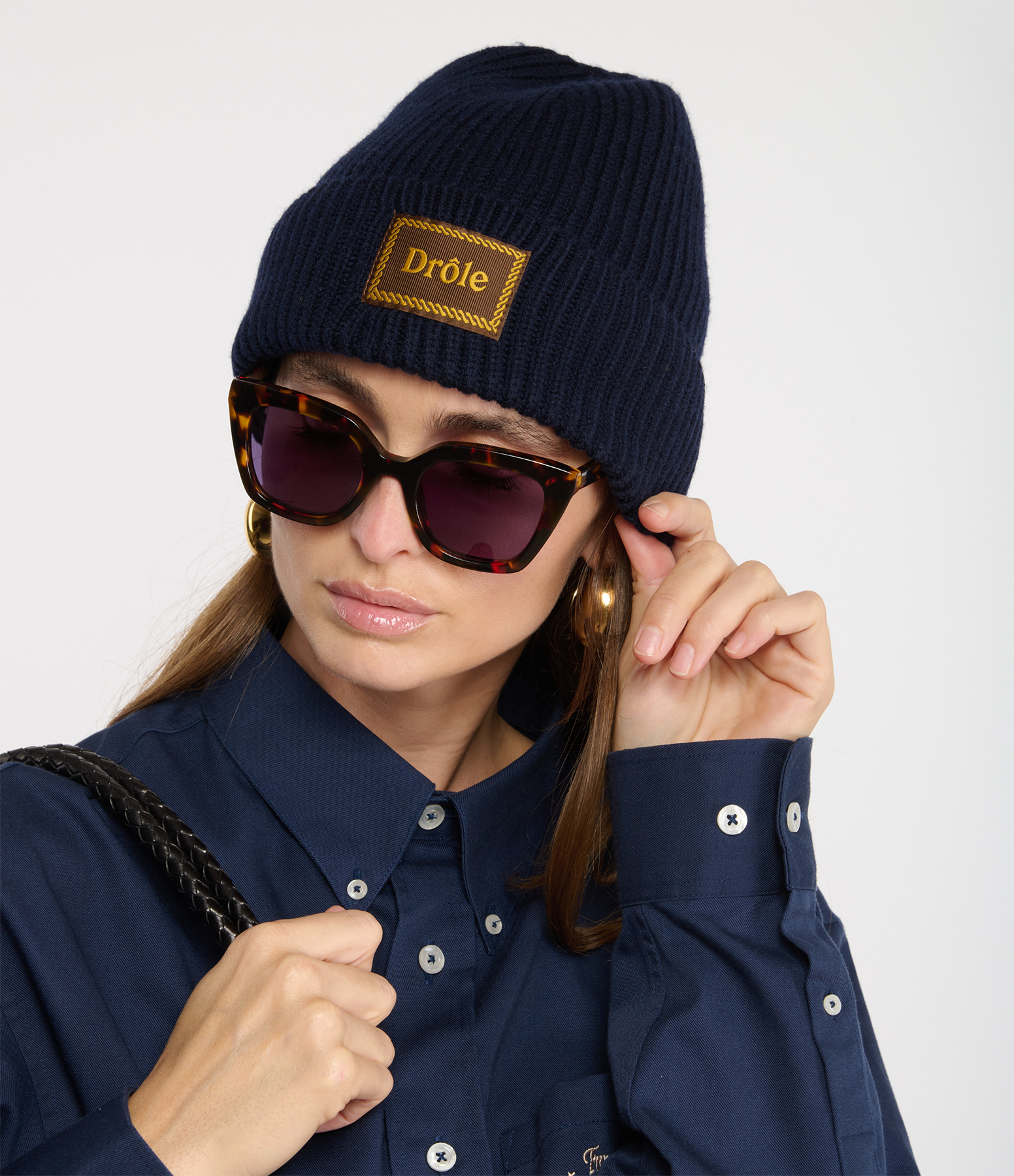 Navy Wool Beanie