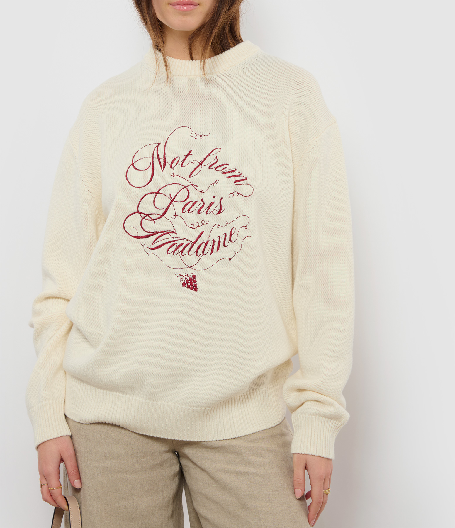 Cream ‘Vignes’ Slogan Jumper