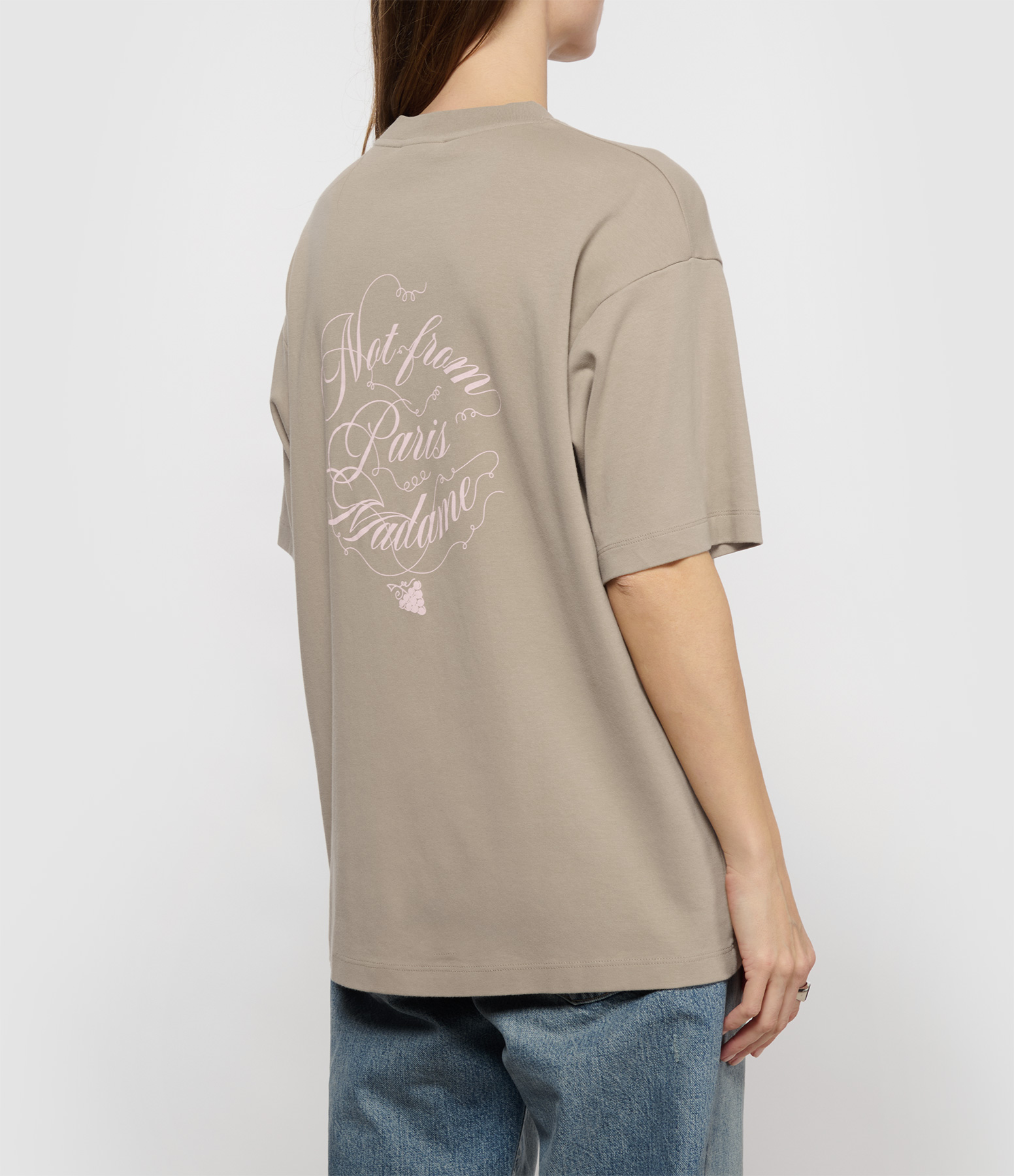 Beige 'Vignes' Slogan T-shirt