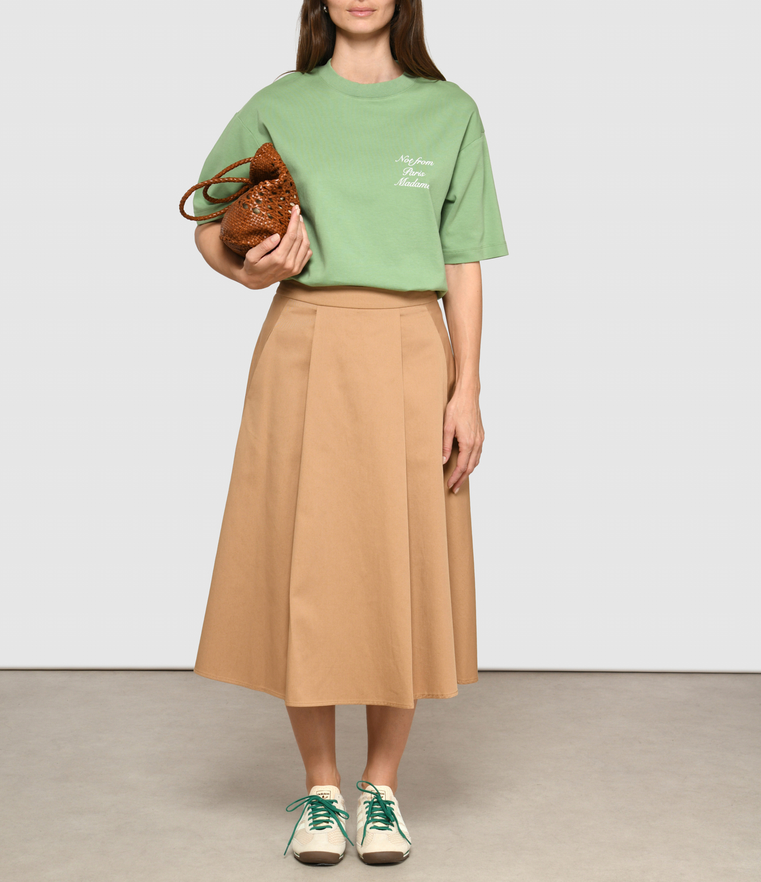 Light Green Calligraphy Slogan T-shirt