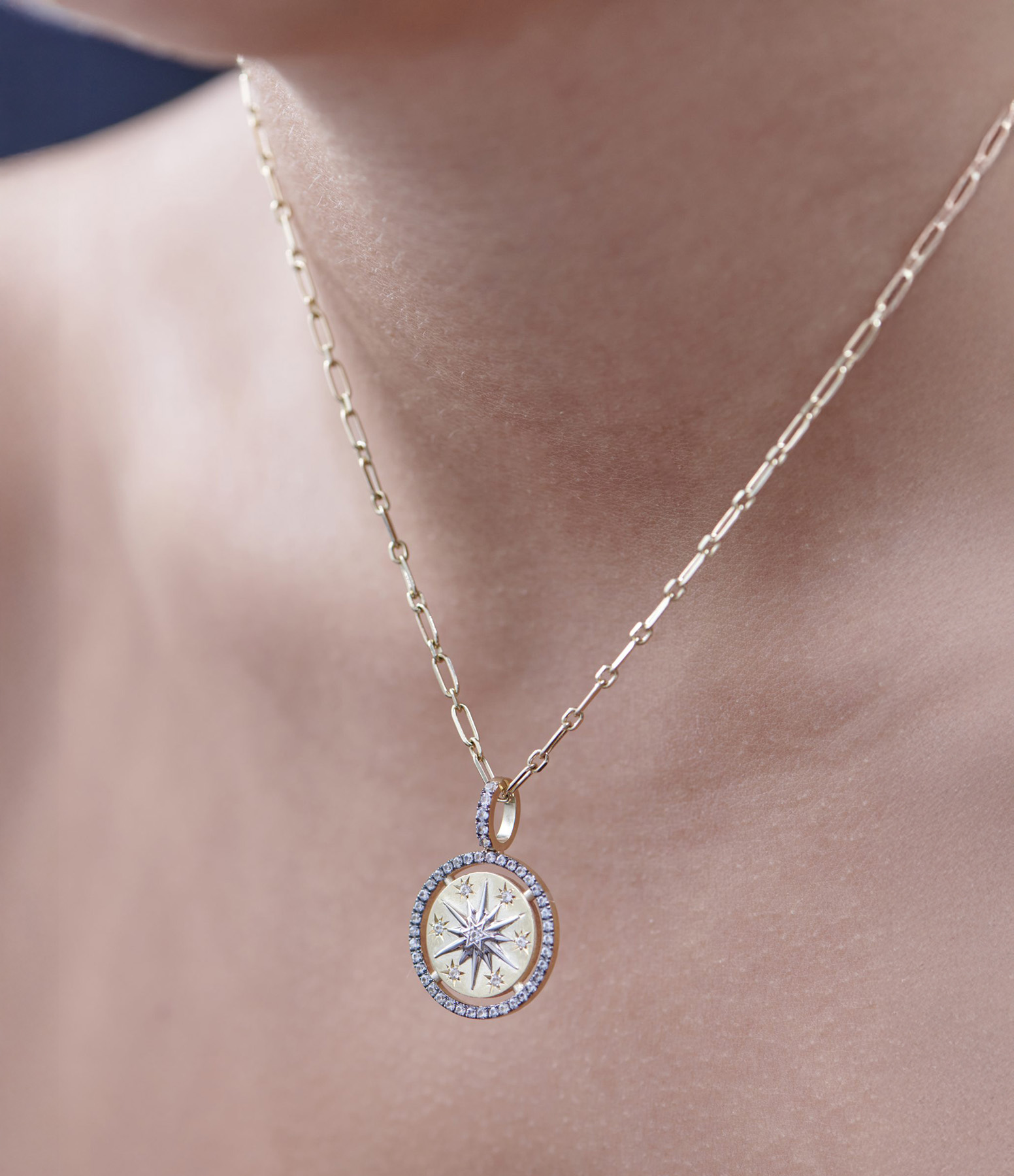 Mini Constellation Sapphire Pendant in Yellow Gold