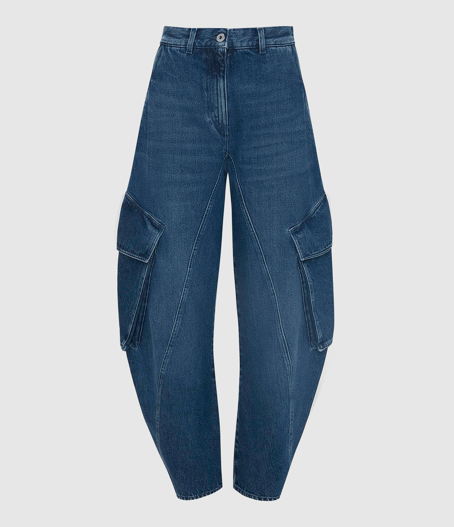 Blue Twisted Cargo Jeans