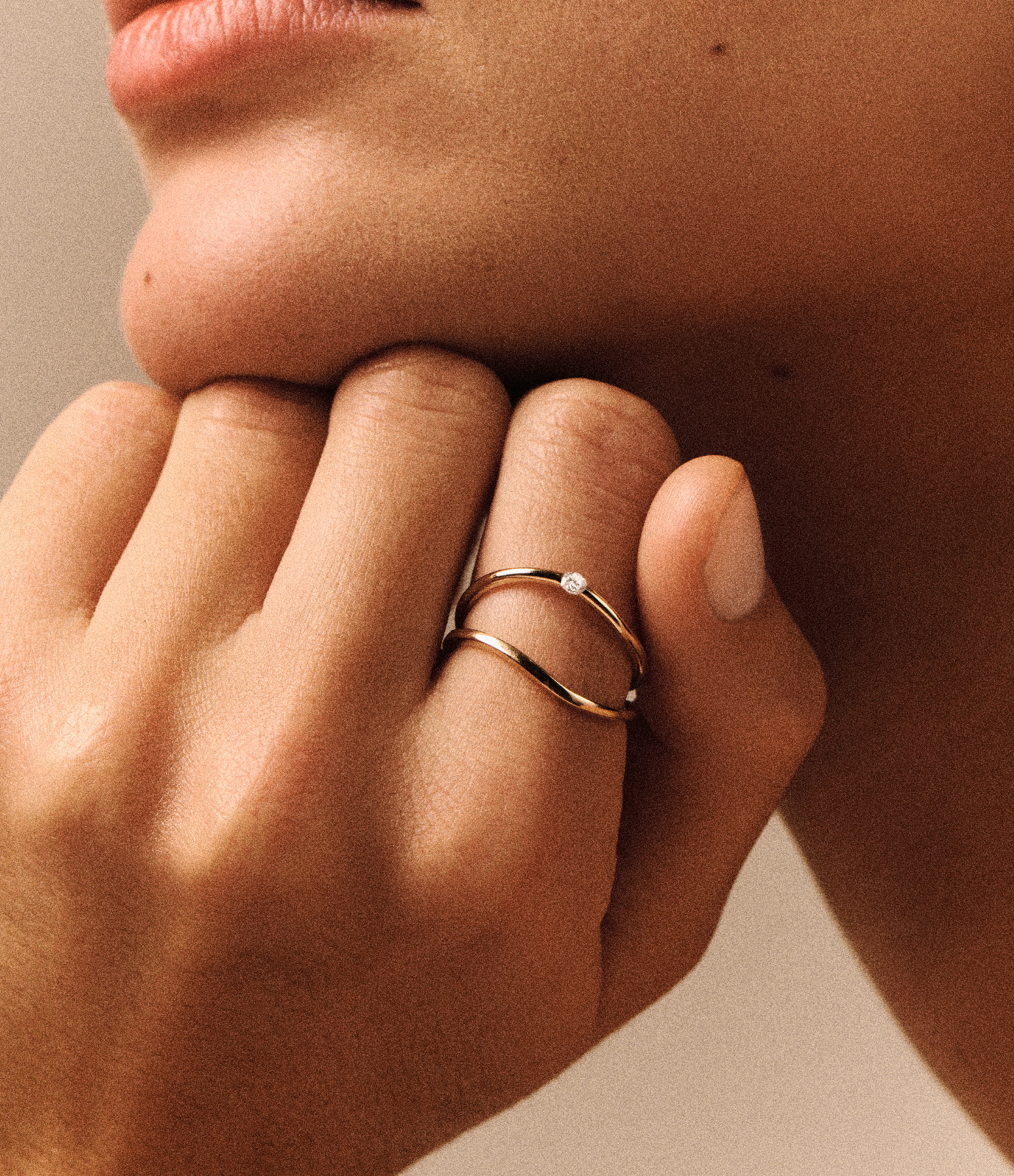 Dune Ring No. 2, Diamonds, Yellow Gold