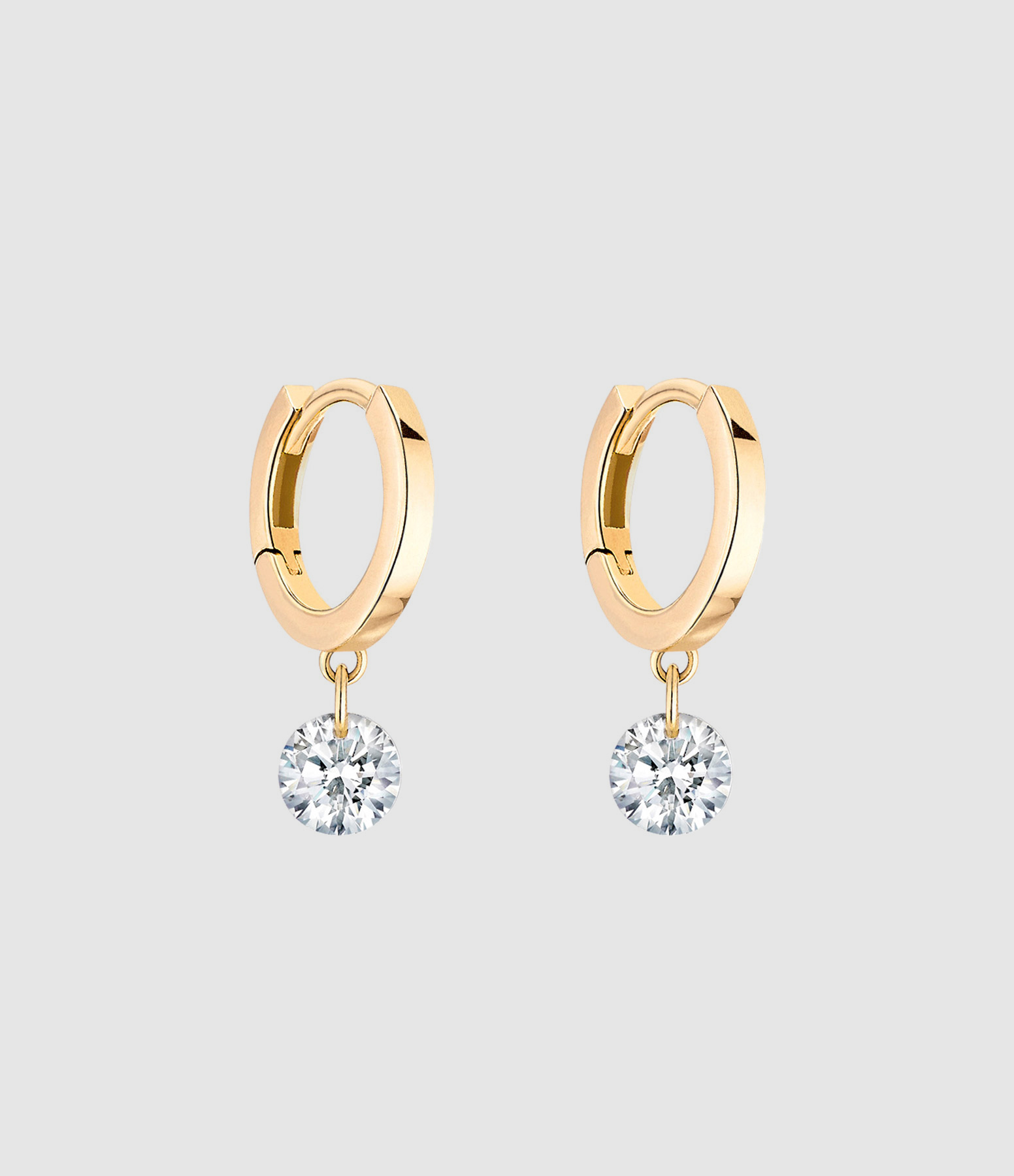 Mini 360° Brilliant-Cut Diamond Hoop Earrings in Yellow Gold
