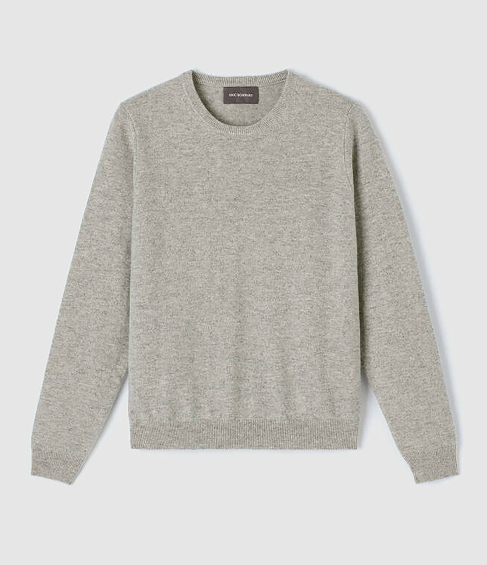 Classic Round-Neck Cashmere Jumper in Silver-Grey