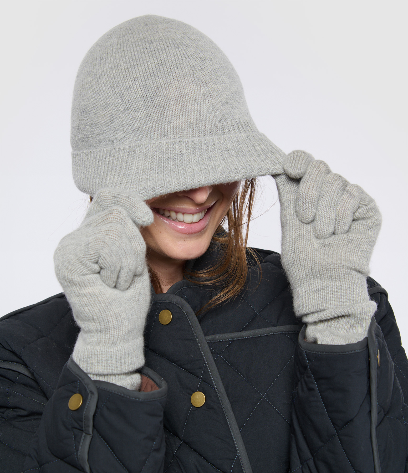 Women’s Silver-Grey Cashmere Gloves