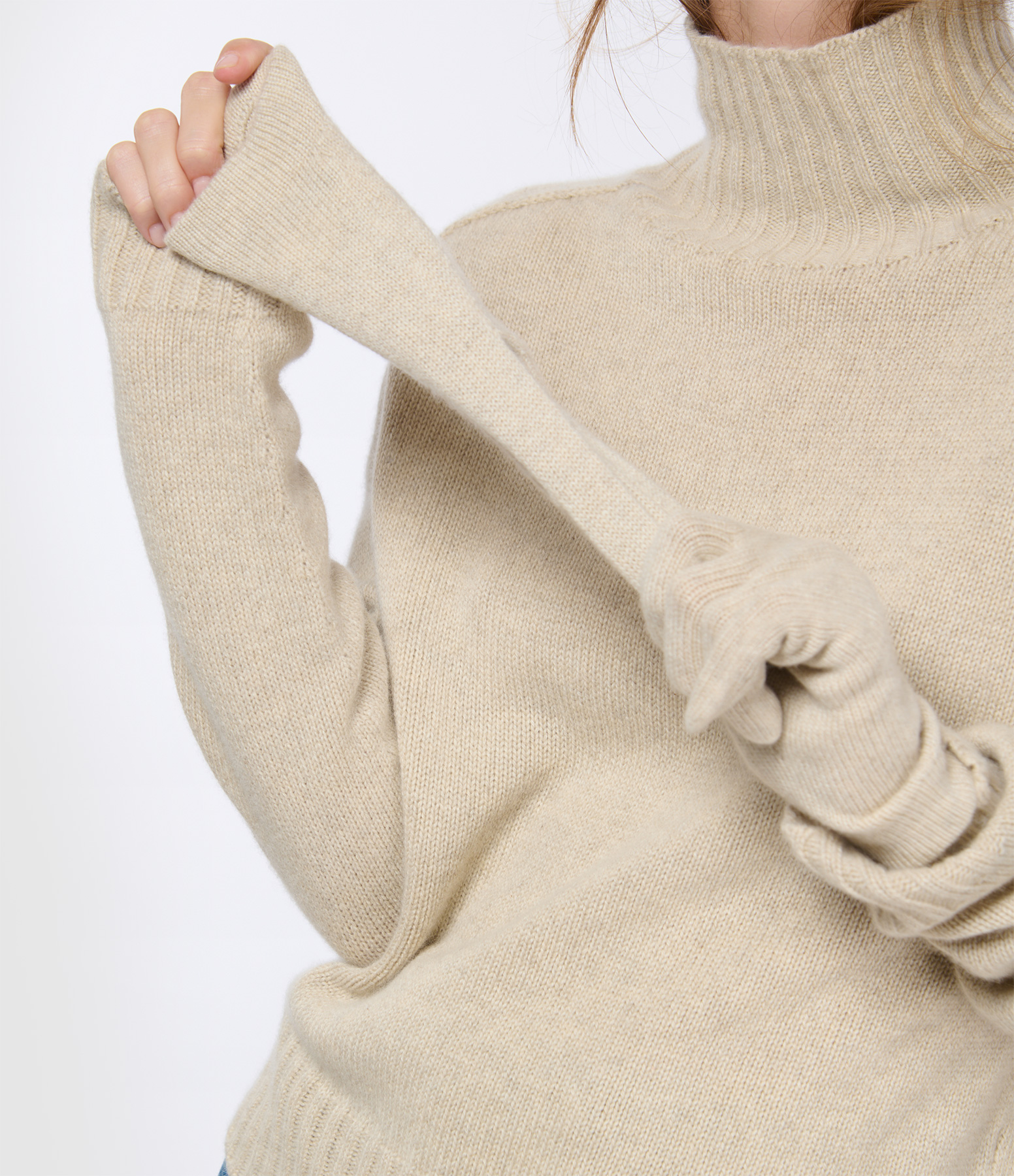 Women’s Oat-Coloured Cashmere Gloves