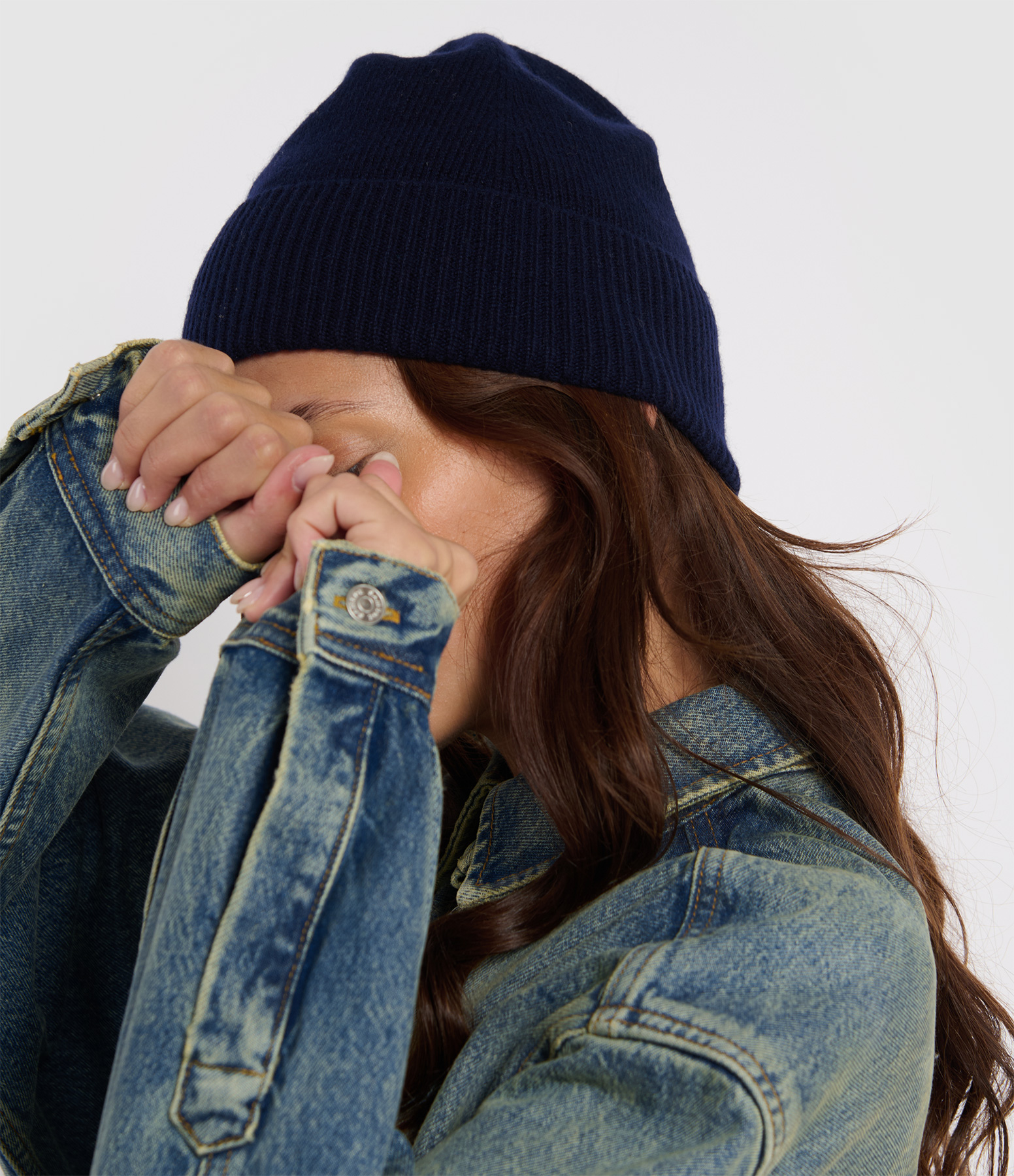 Classic Navy Cashmere Beanie