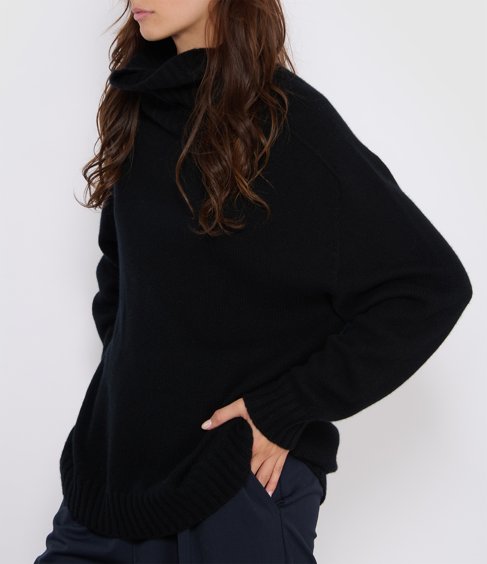 Black Cashmere Turtleneck Jumper
