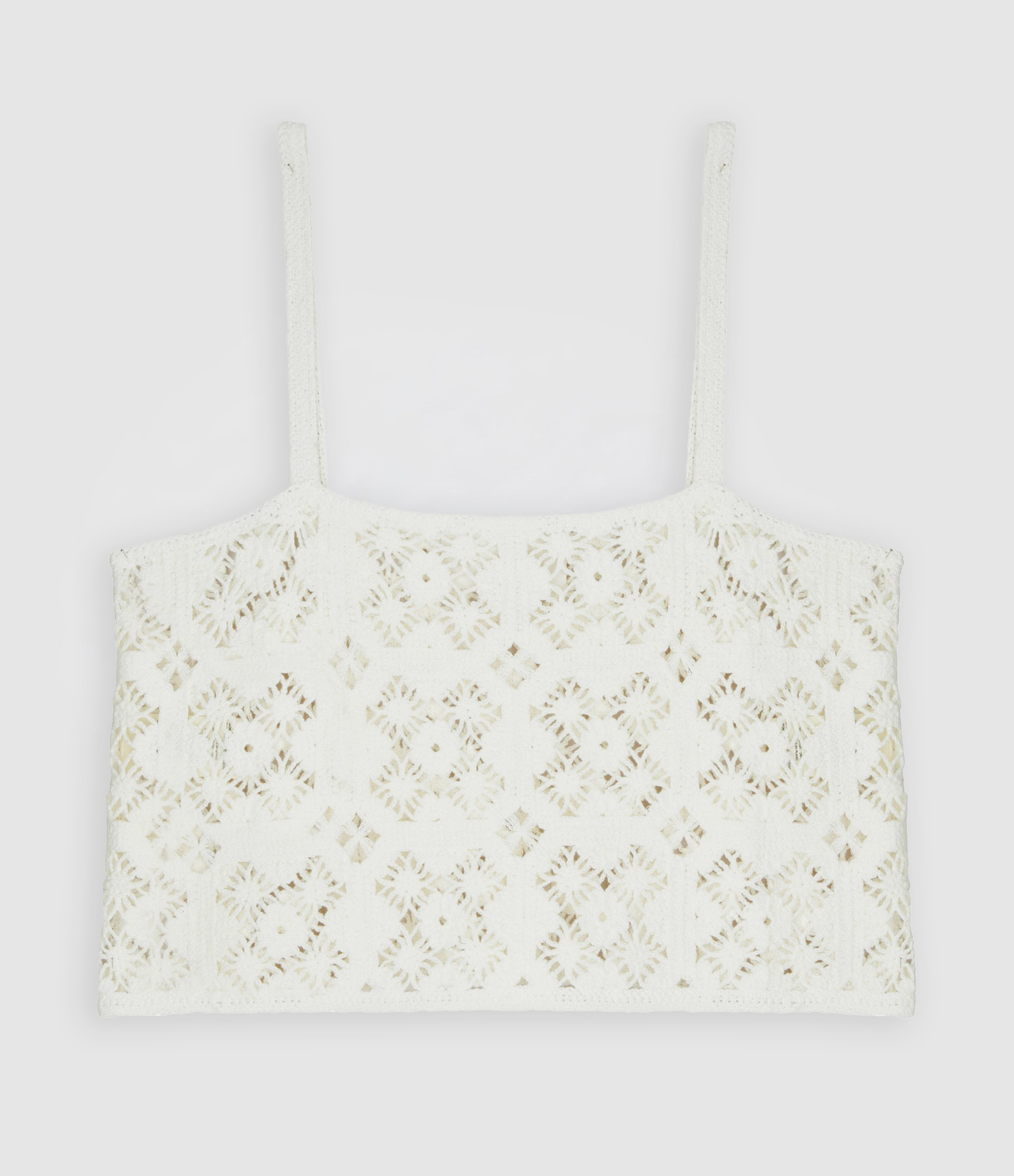 Natural Guipure Cropped Top