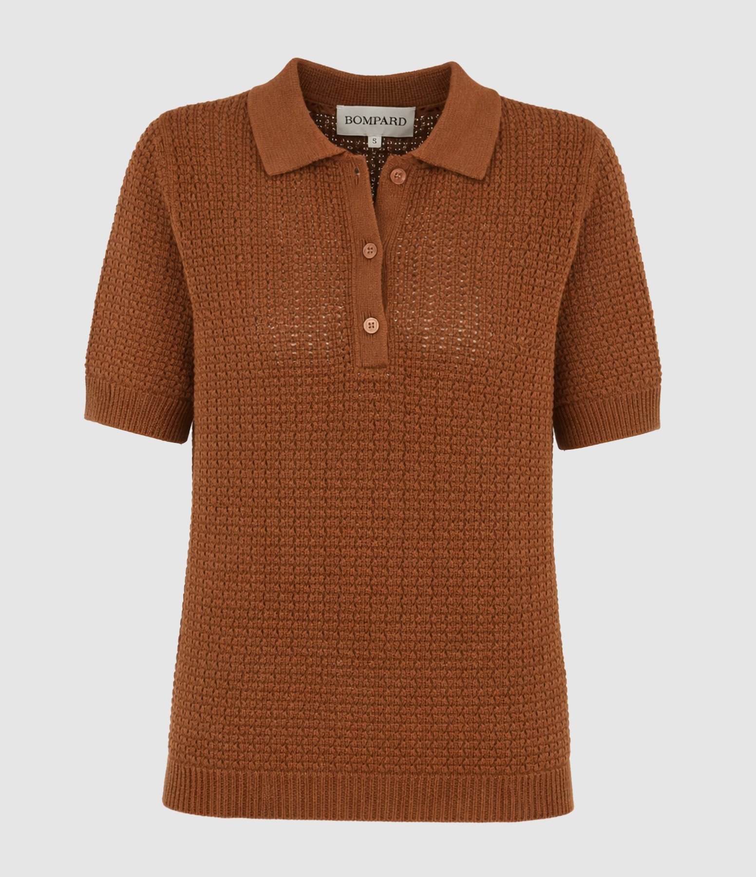 Henne Embossed Pointelle Polo Shirt