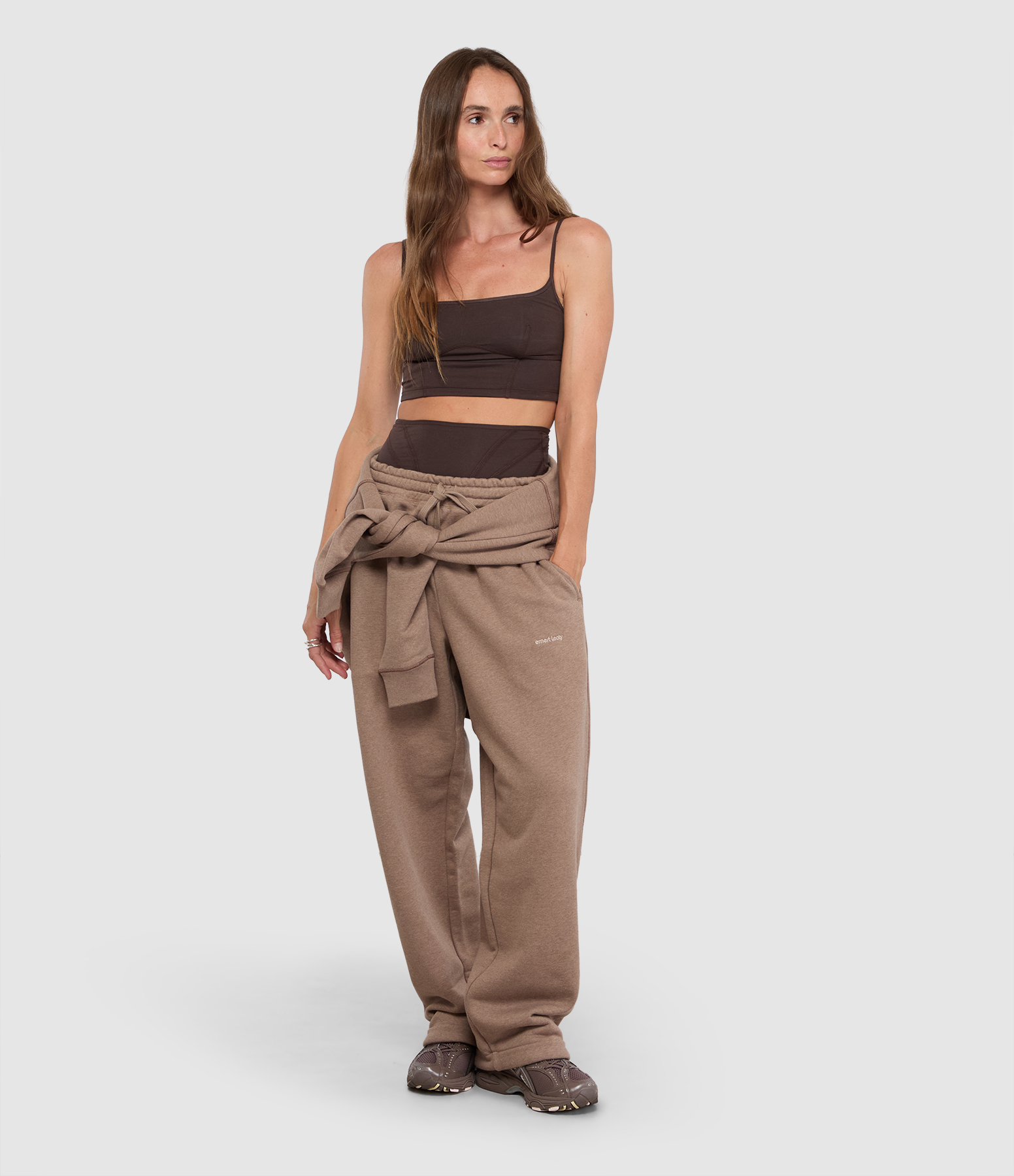 Oversized Heather Hazelnut Fleece Joggers