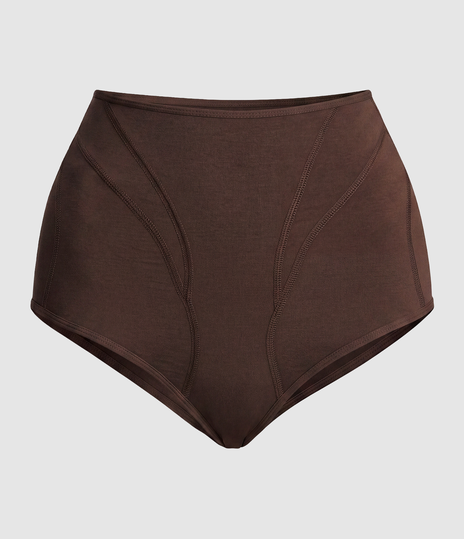 Soft Cotton High-Waisted Brown Briefs