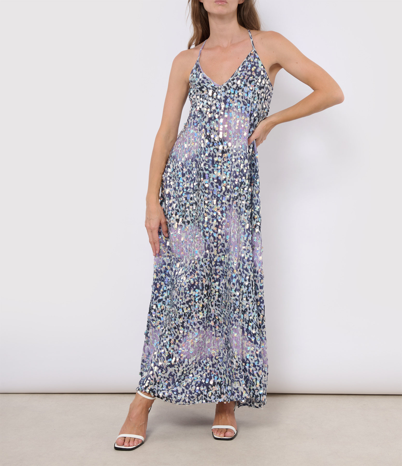 Gleeful Long Dress with Animal Print