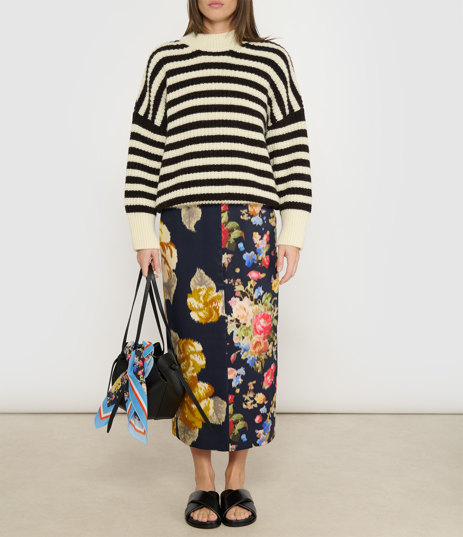 Jacquie White and Black Jumper