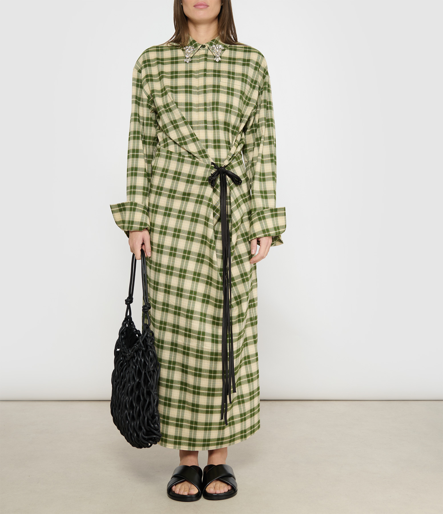 Long Jid Dresses in Green and Beige