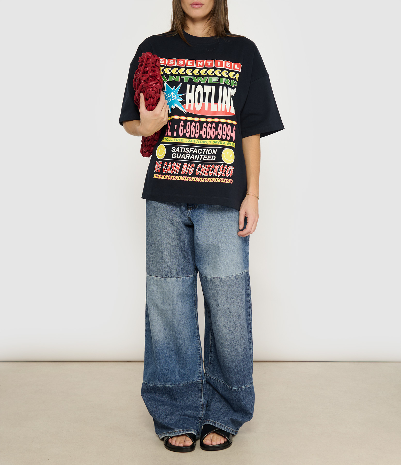 Black Multicoloured Joggan T-shirt