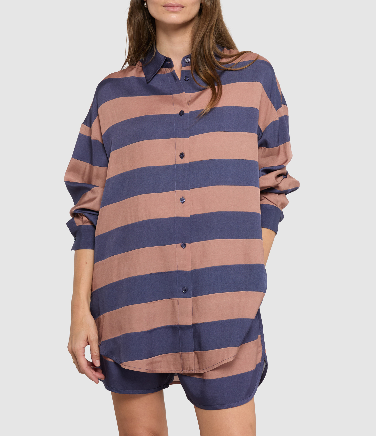 Jaim Shirt in Purple and Old Rose