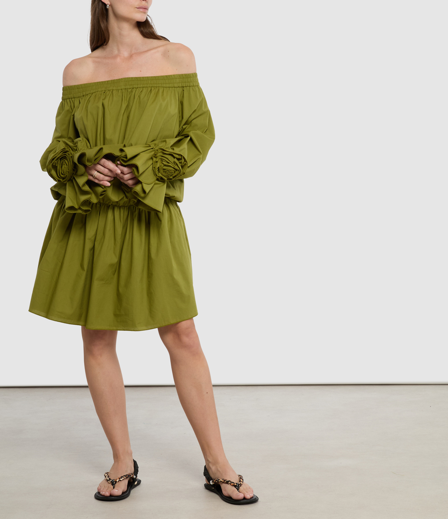 Jegan Green Short Dress