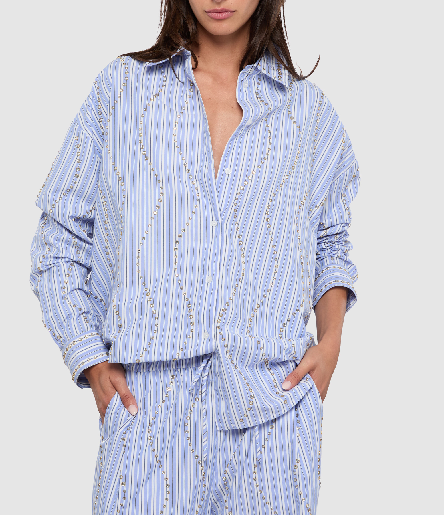 Jehlani Shirt – White and Light Blue