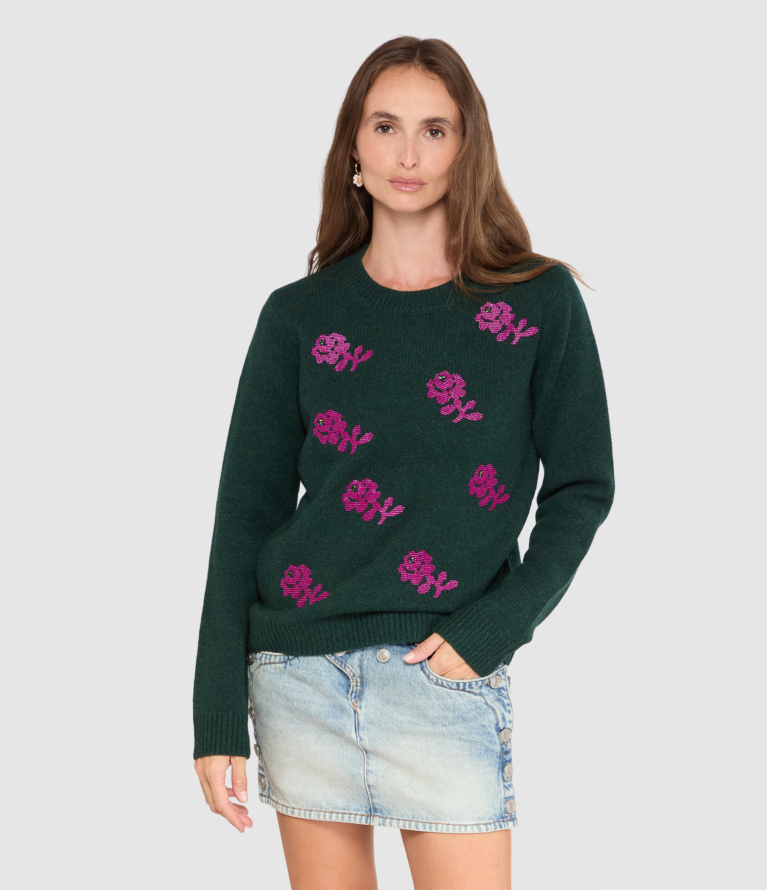 Korine Pink and Black Jumper