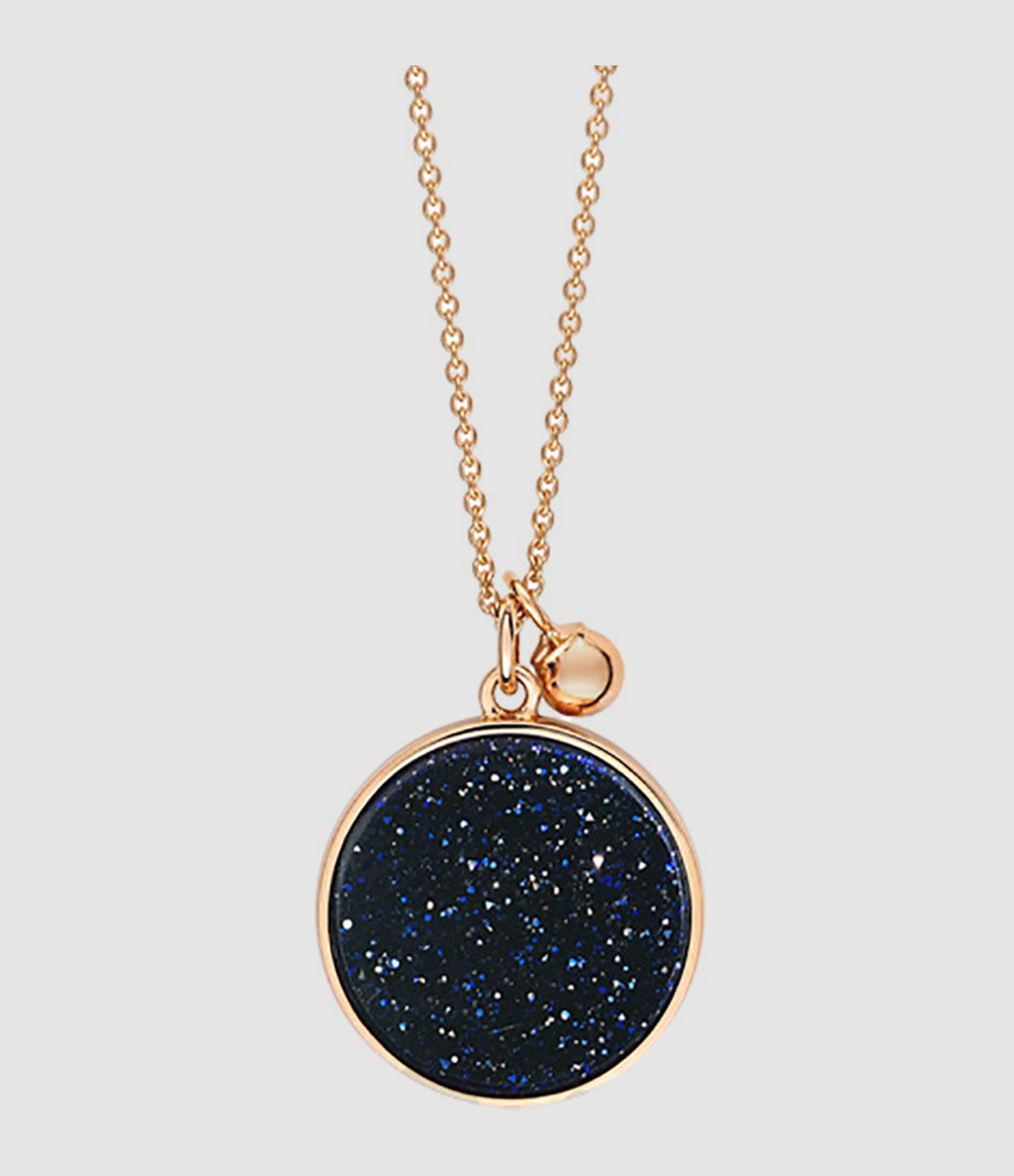 Ever Disc Necklace in Blue Sand Stone and Rose Gold