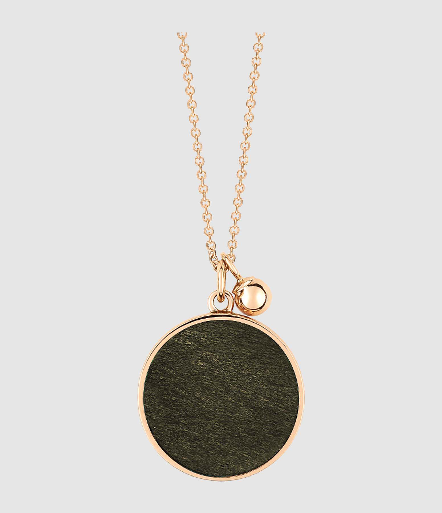 Ever Disc Obsidian Rose Gold Necklace