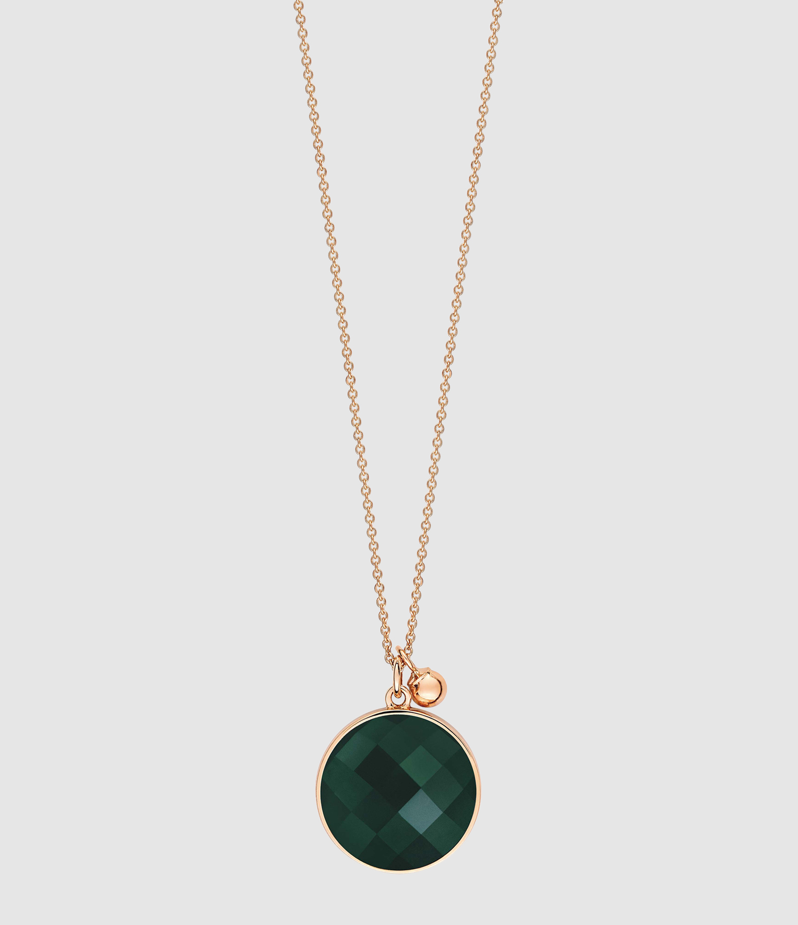 Pixie Ever Chain Necklace with Green Agate Disc