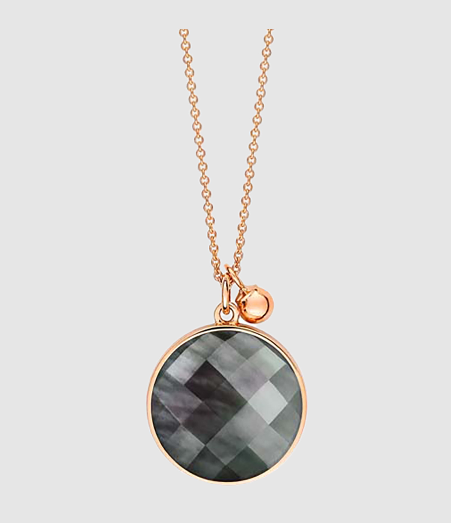 Pixie Ever Disc Necklace – Black Mother-of-Pearl, Rose Gold