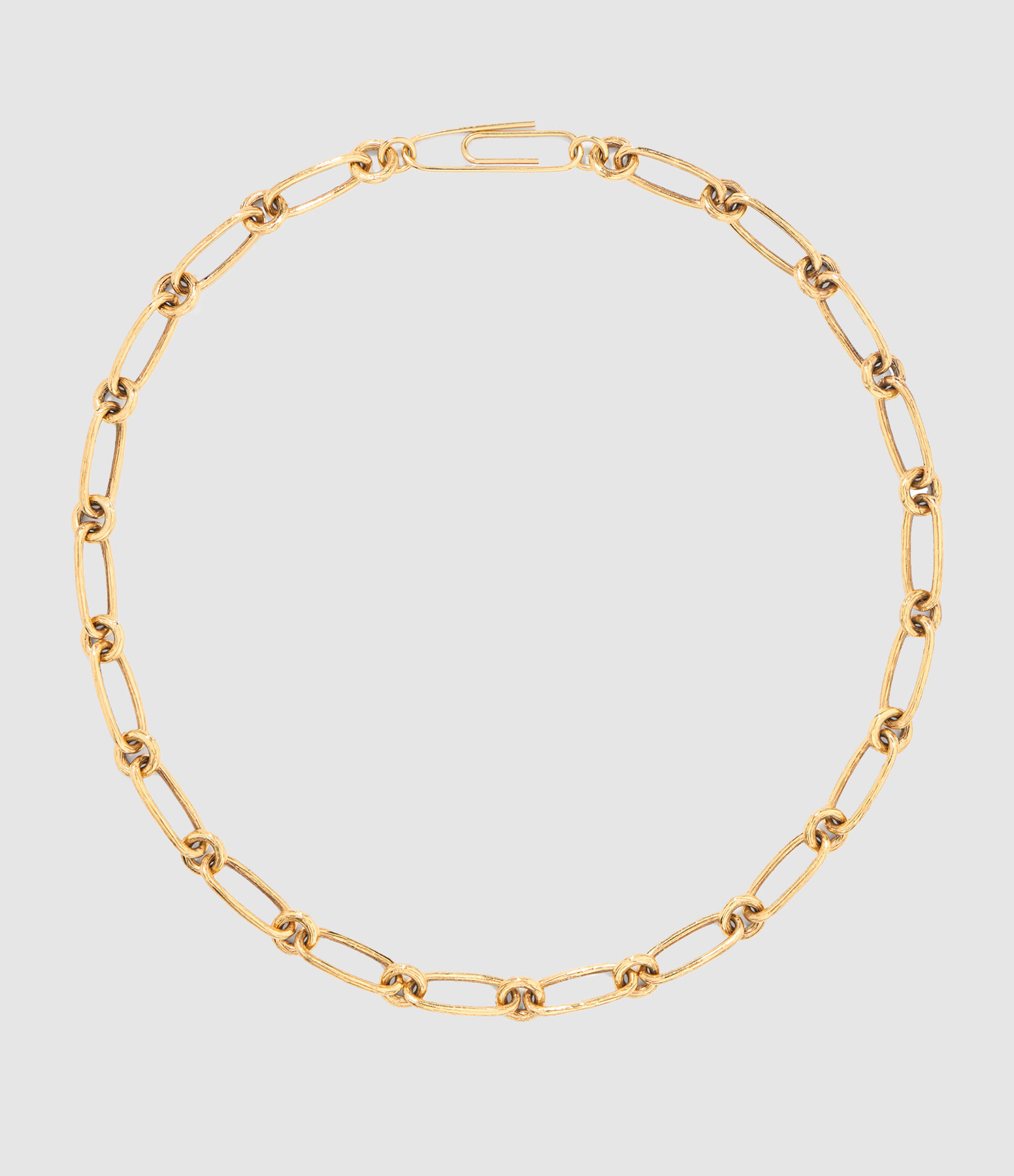 Gold-coloured Chiselled Chain Necklace