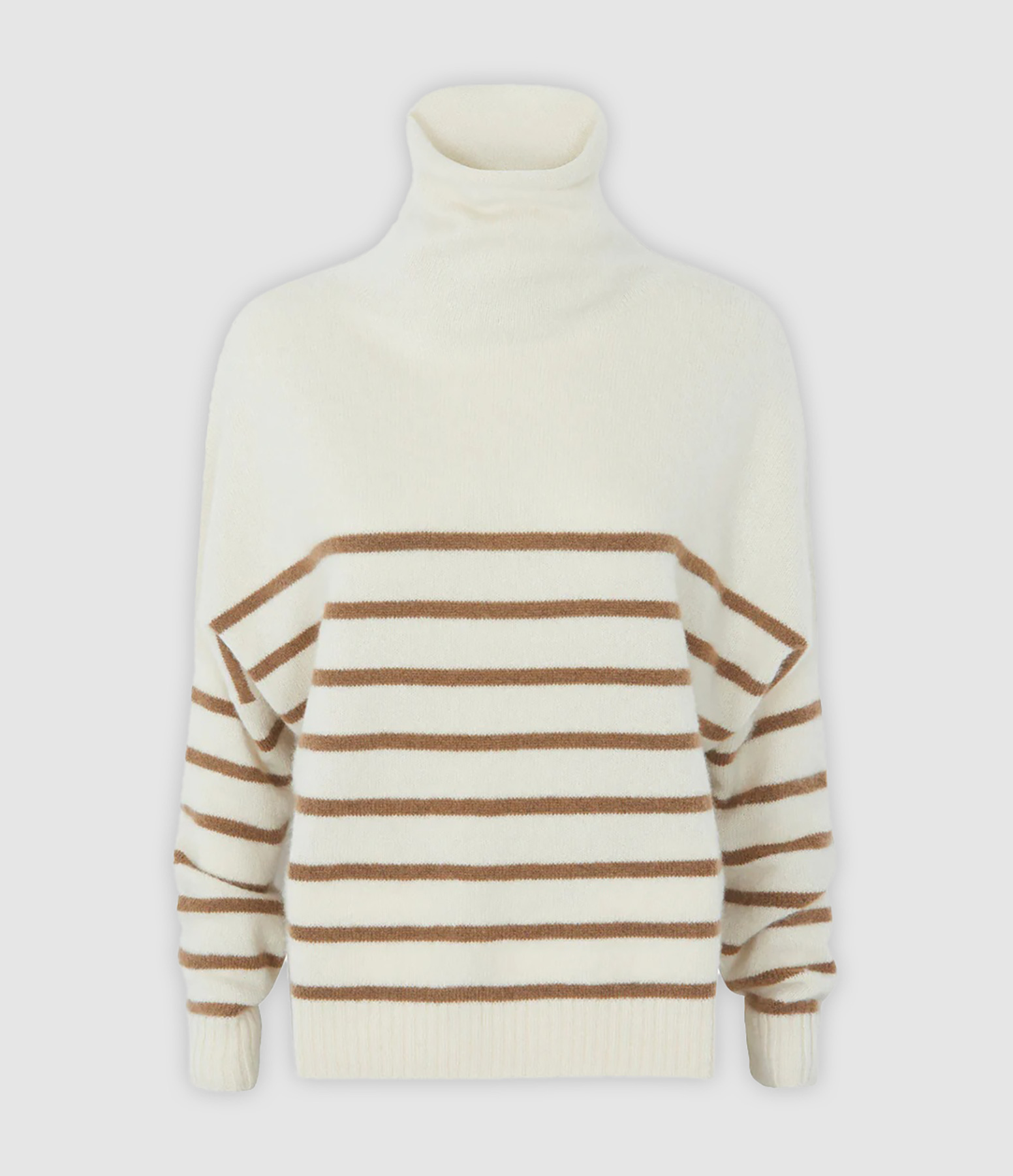 Tila Stripe Nimbus Jumper – White and Camel