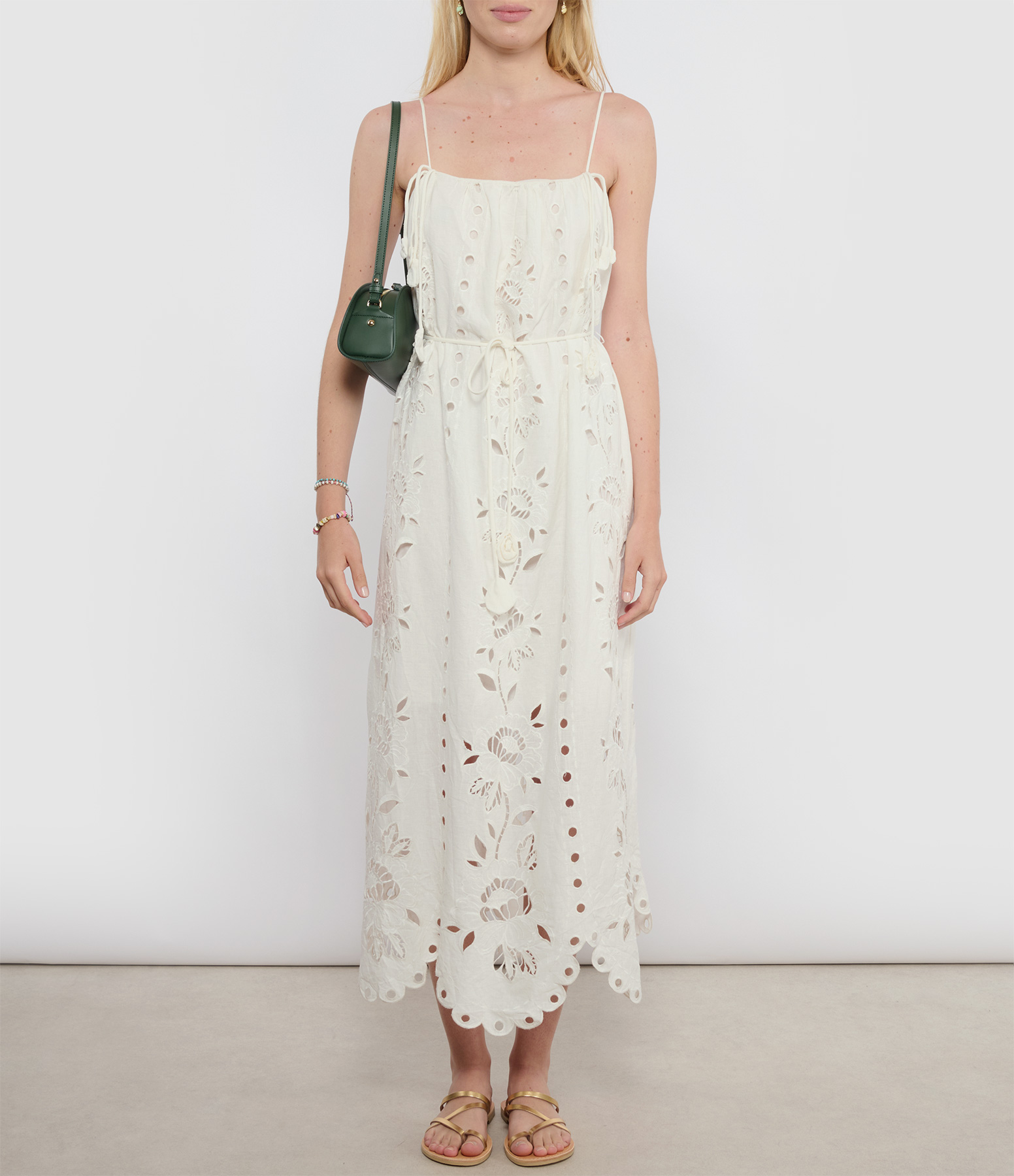 Off-White Sleeveless Richelieu Dress