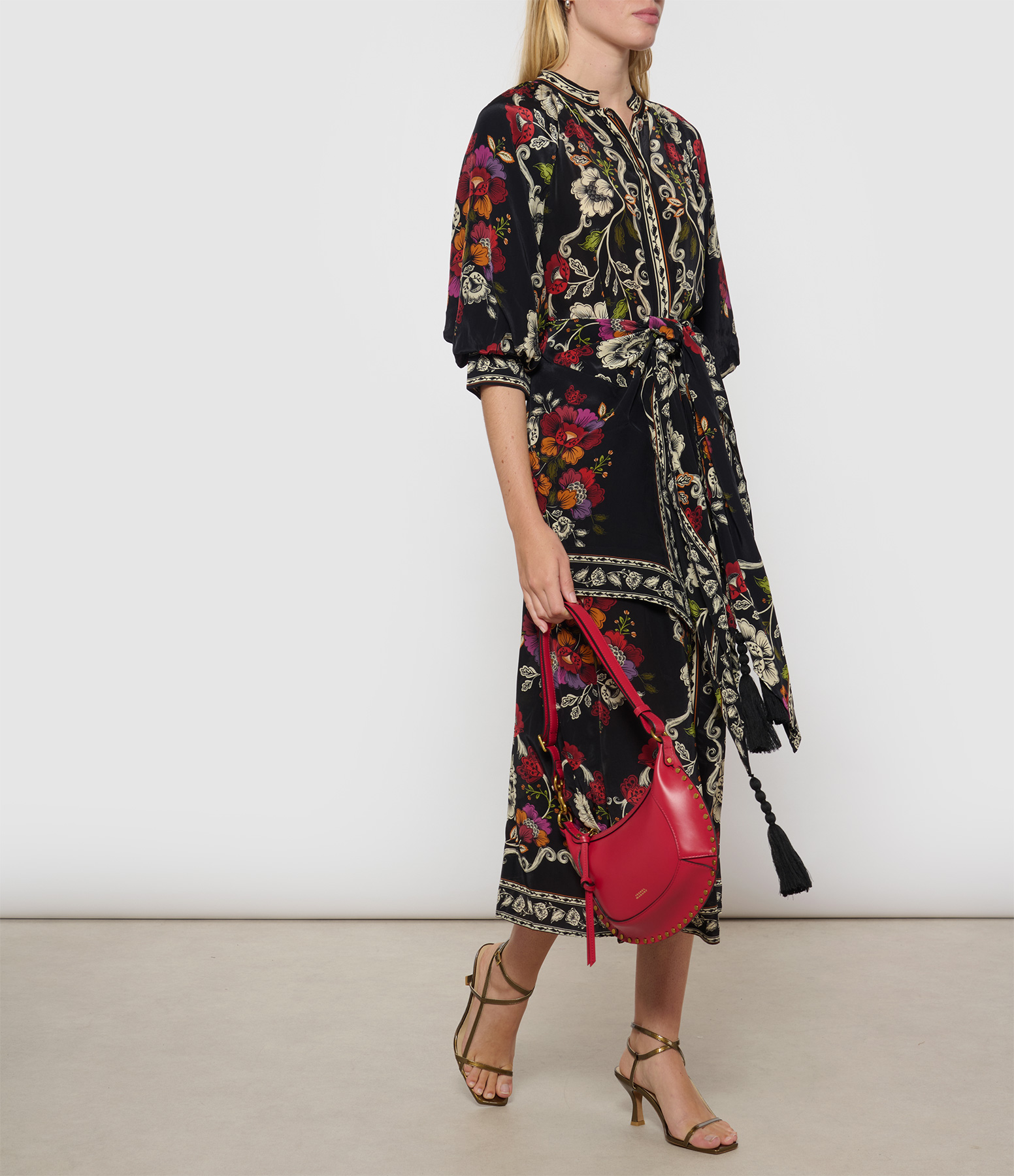 Black Rococo Flowers Dress