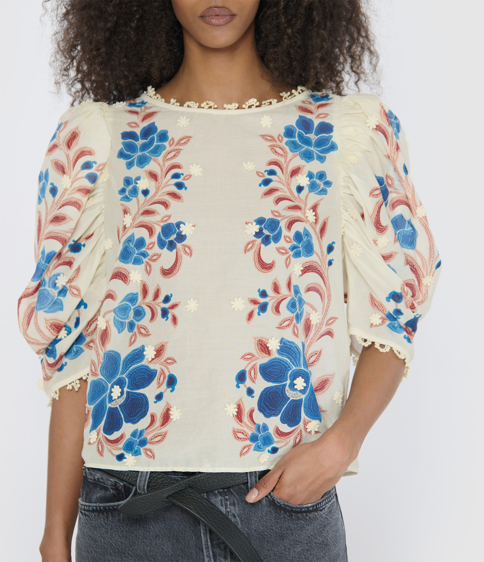 Renata Floral Sand Top