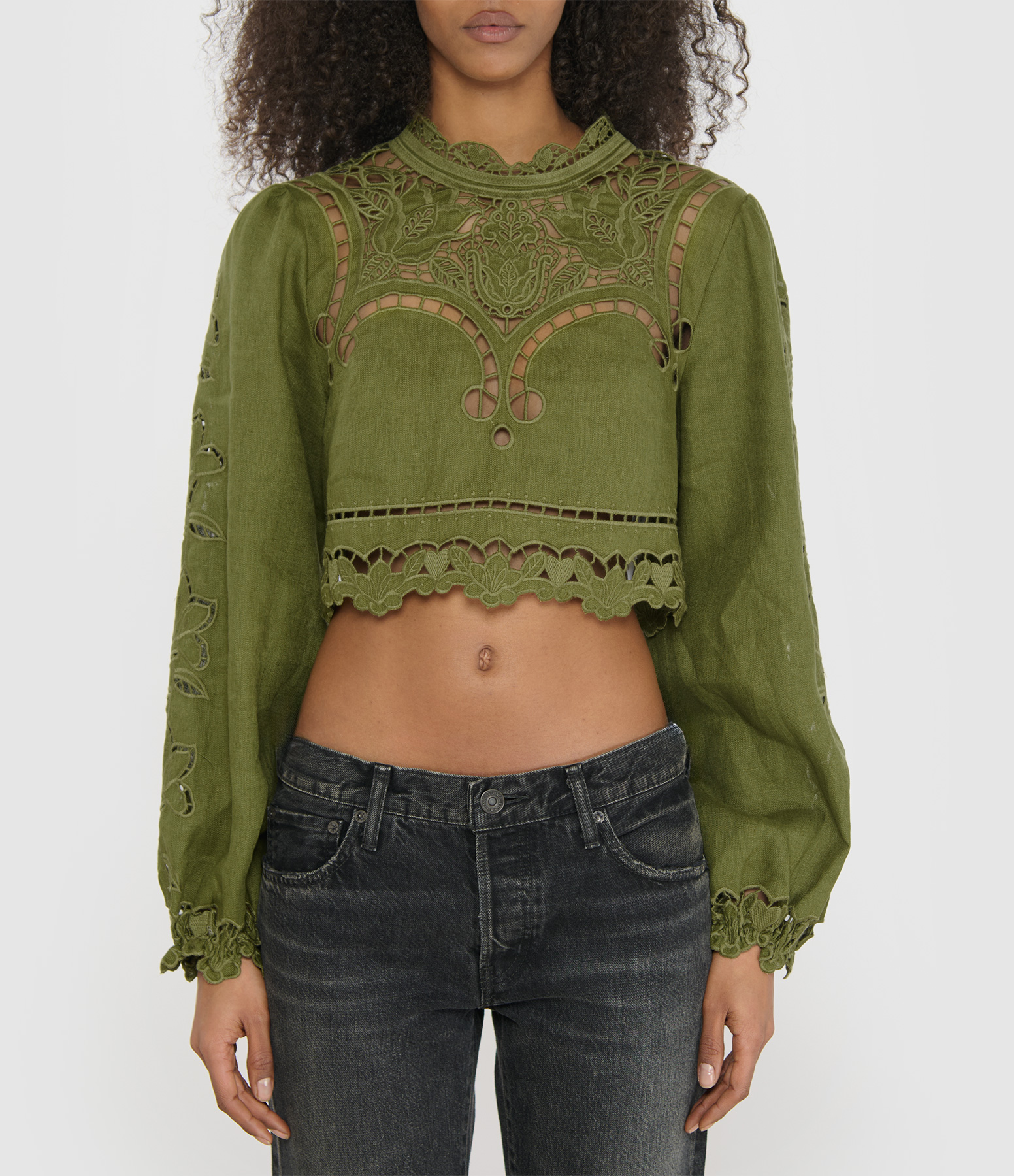 Majestic Garden Richelieu Green Top
