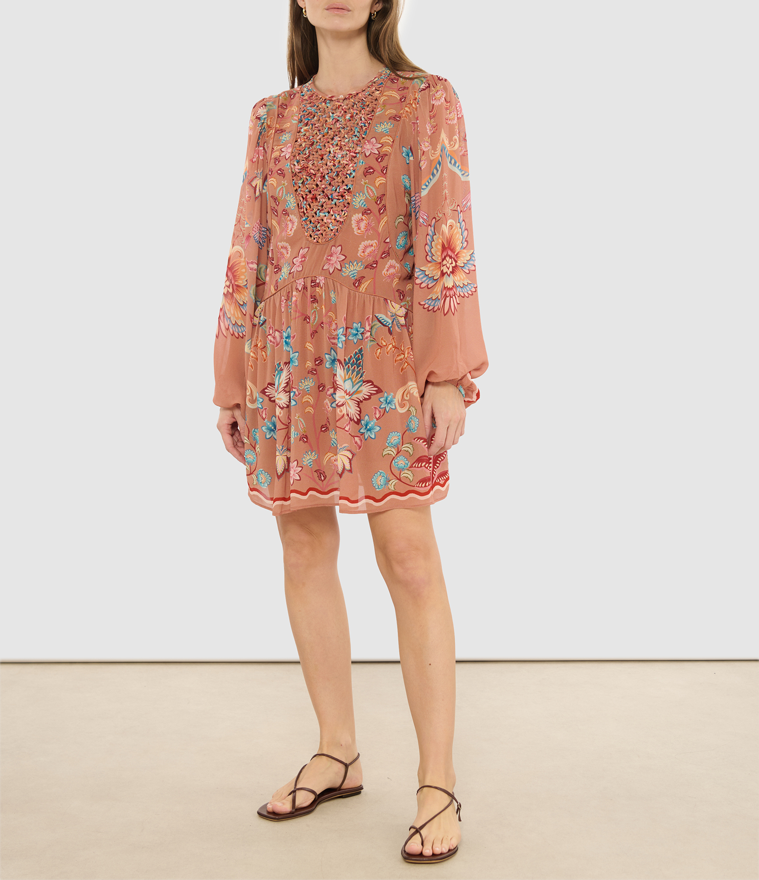 Enchance Mocha Boho Blouse