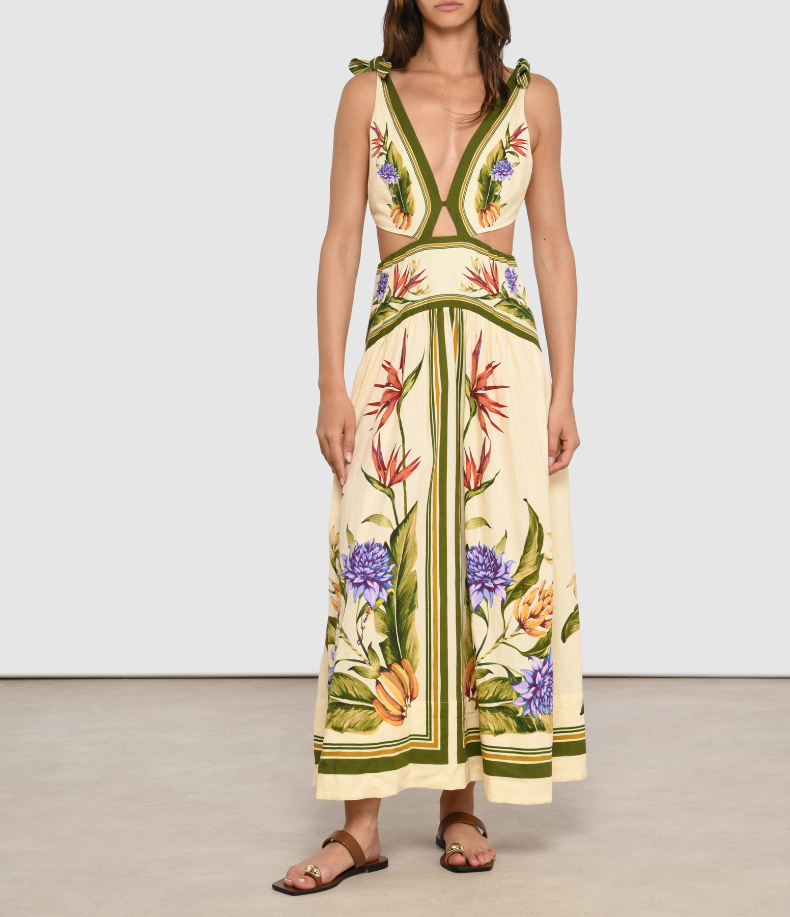 Tropical Scarf Dress – Sand