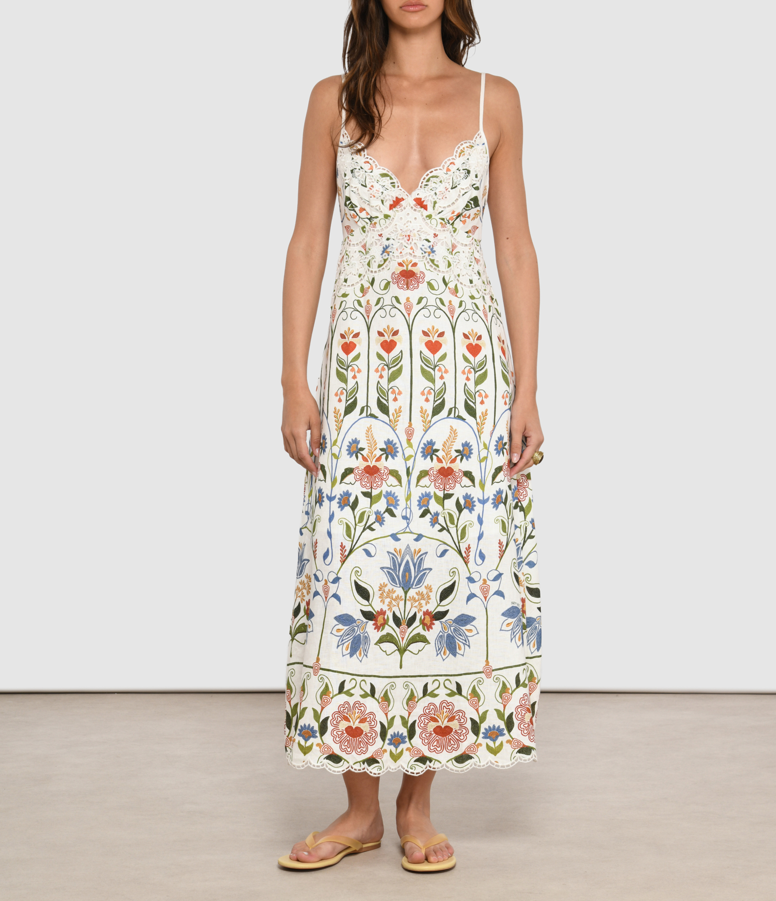 Stitched Garden Off-White Dress