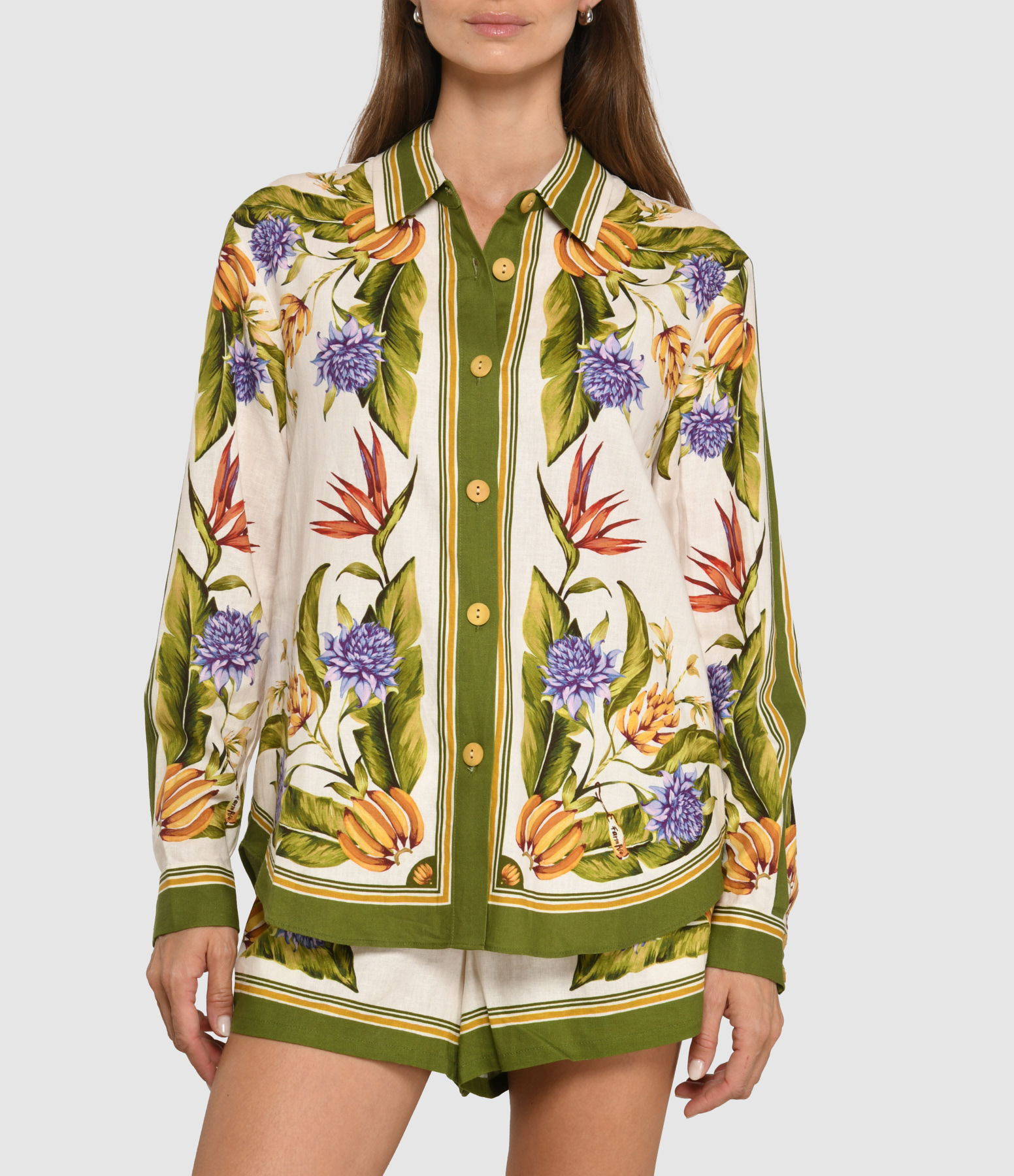 Tropical Scarf Sand Shirt