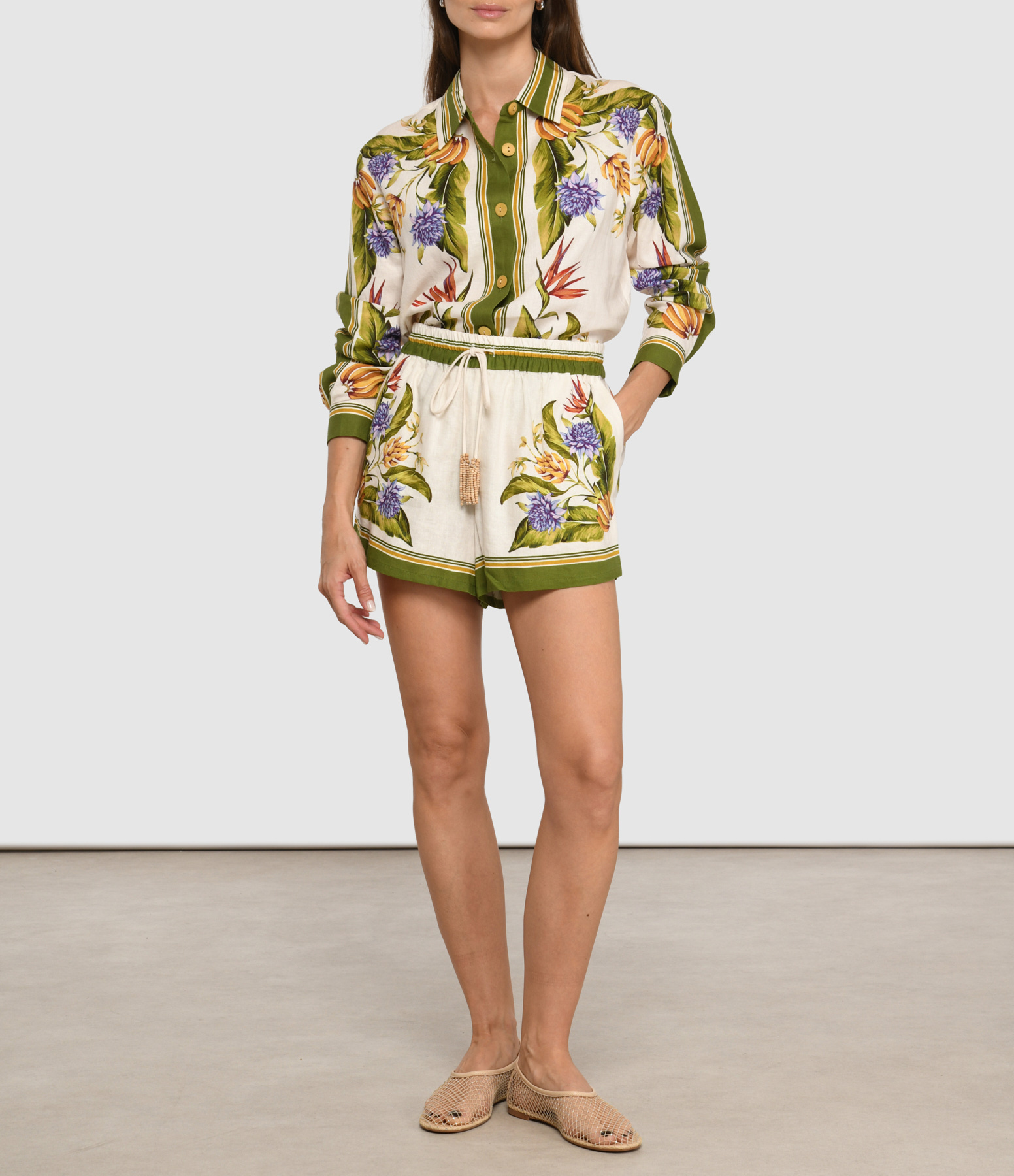 Tropical Scarf Shorts – Sand