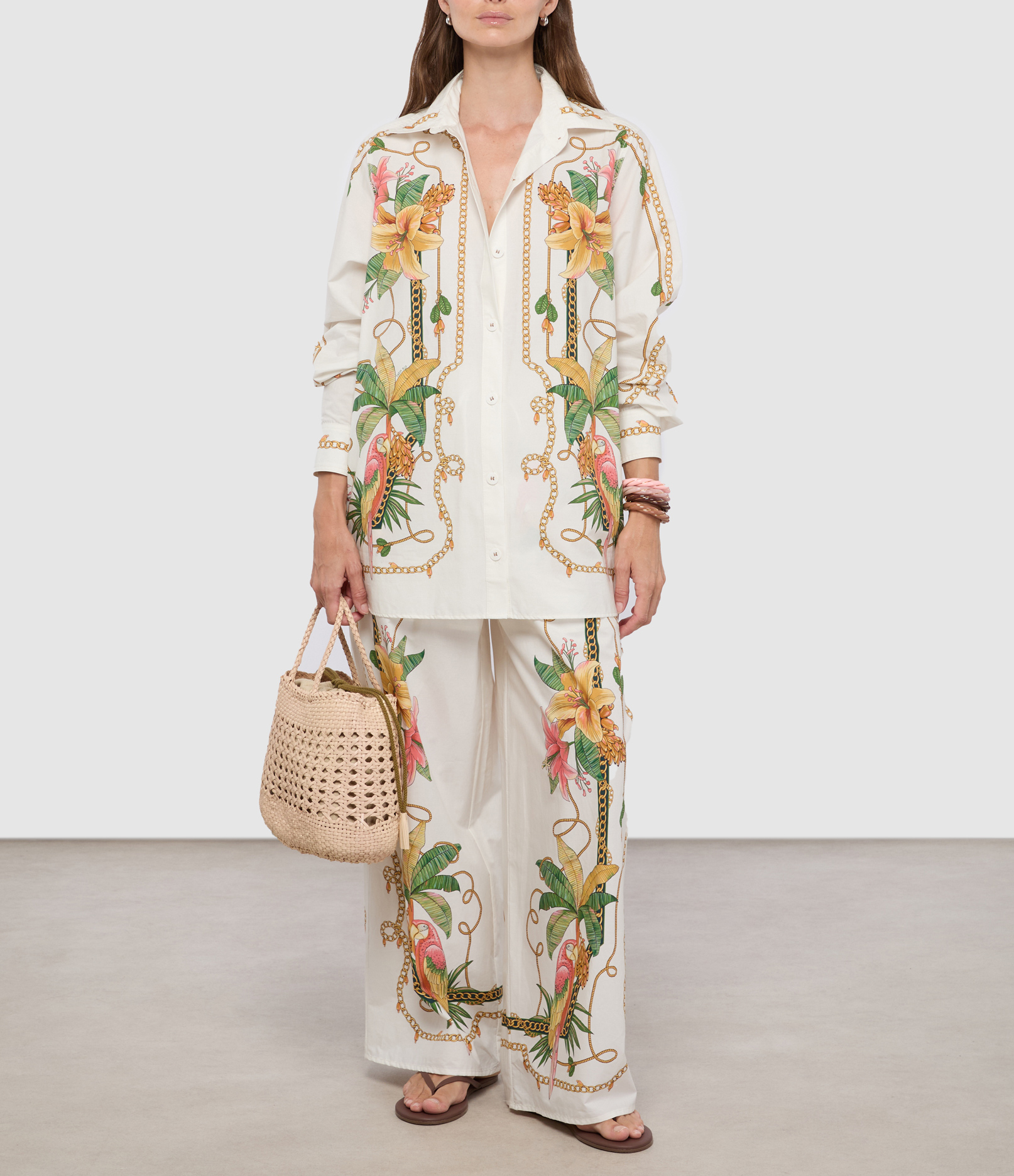 Tropical Royalty Off-White Trousers