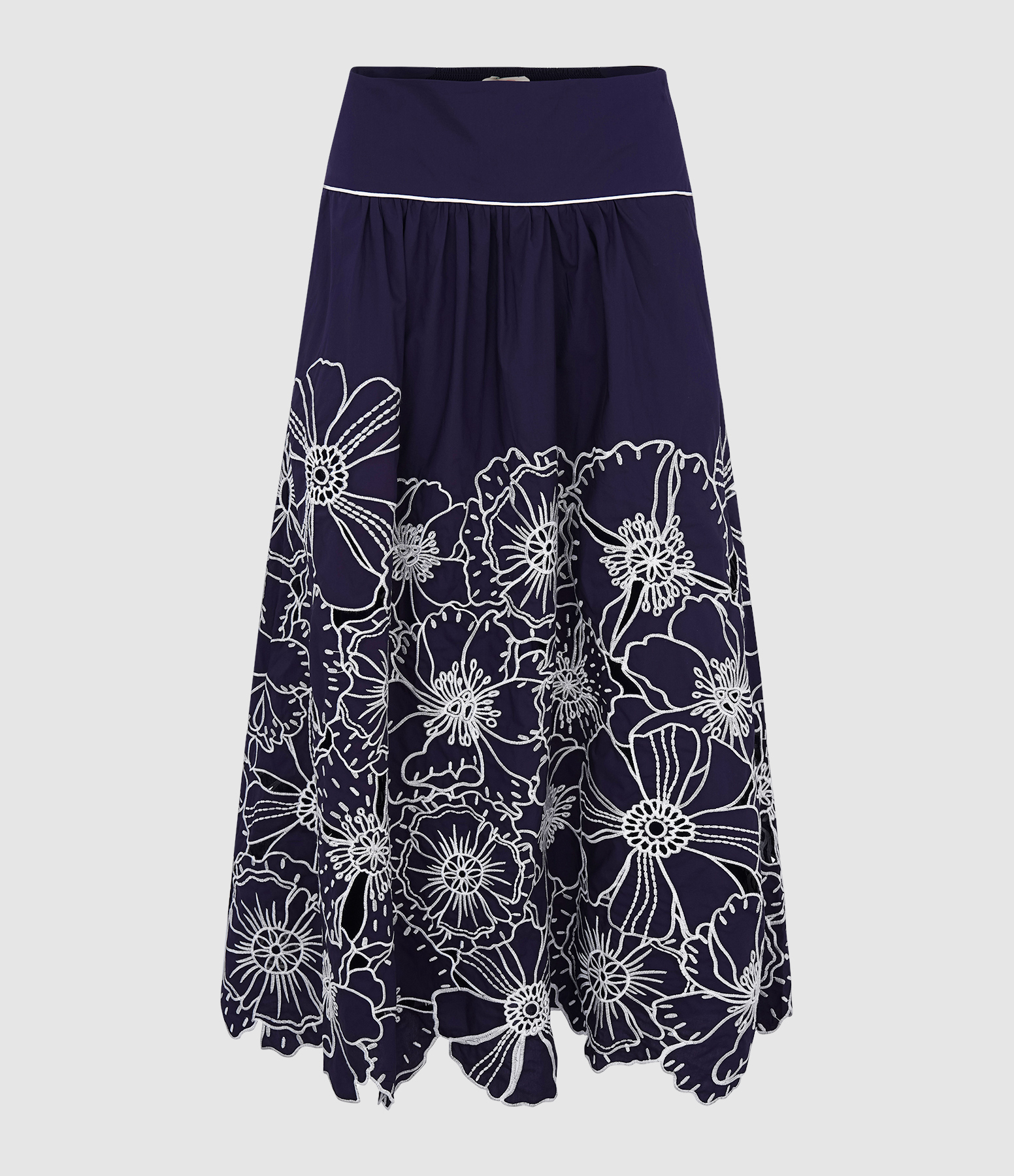 Flowers Richelieu Blue Skirt