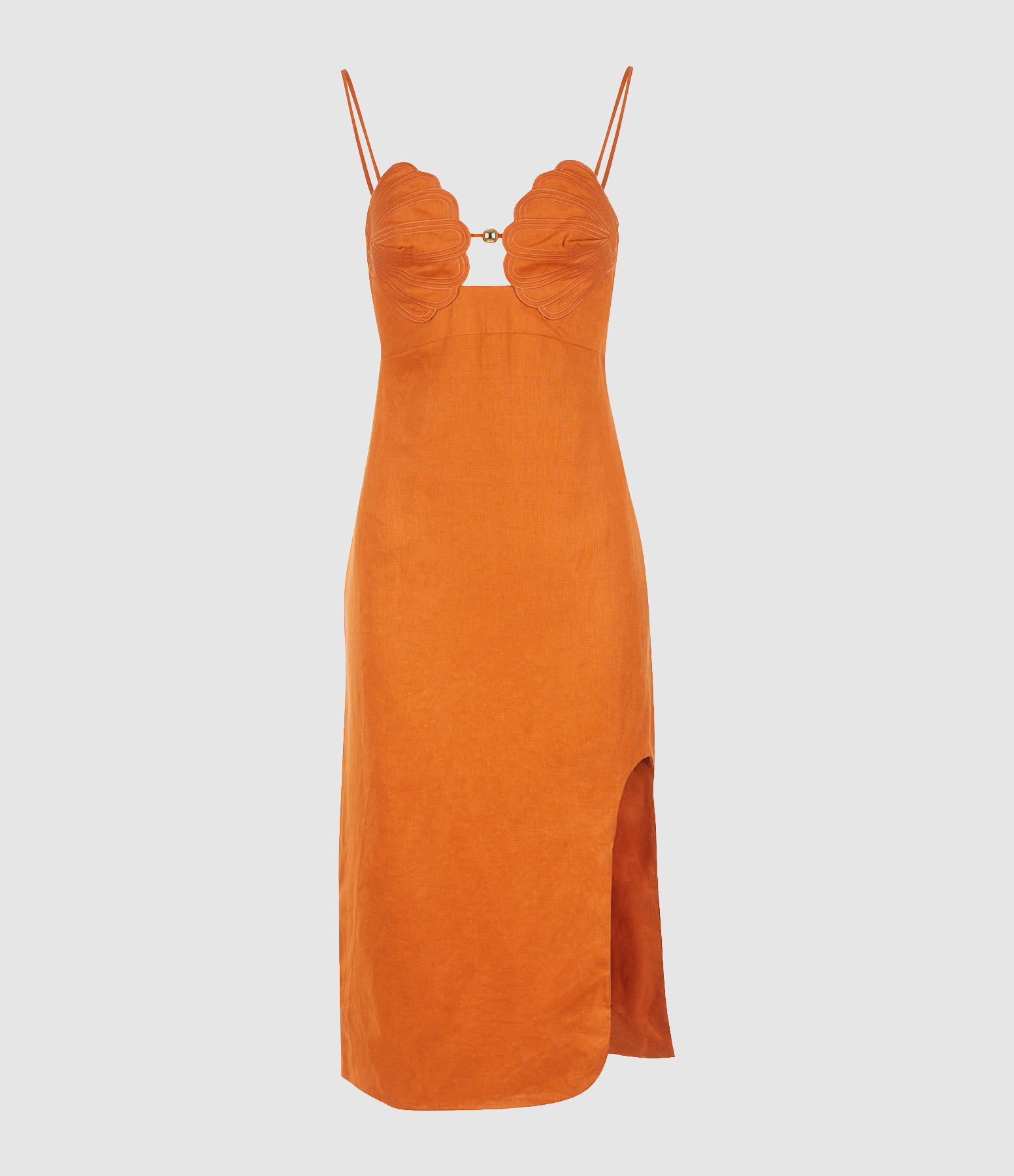 Terra Cotta Sleeveless Midi Shell Dress