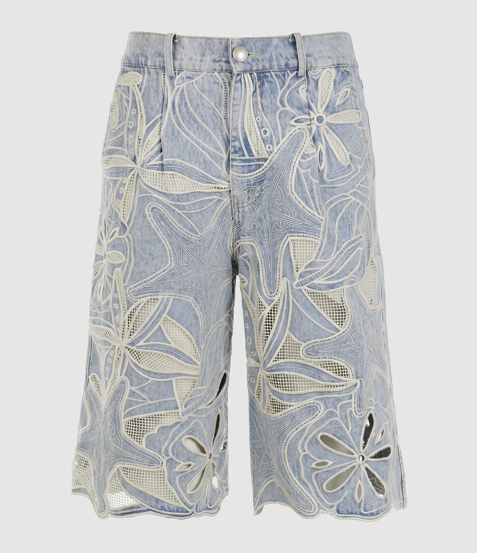 Seas Desire Embroidered Denim Shorts