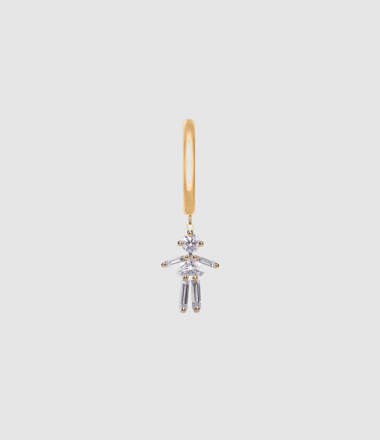 Iconic Mini Creole Earring for Girls in Yellow Gold with Diamonds (sold individually)