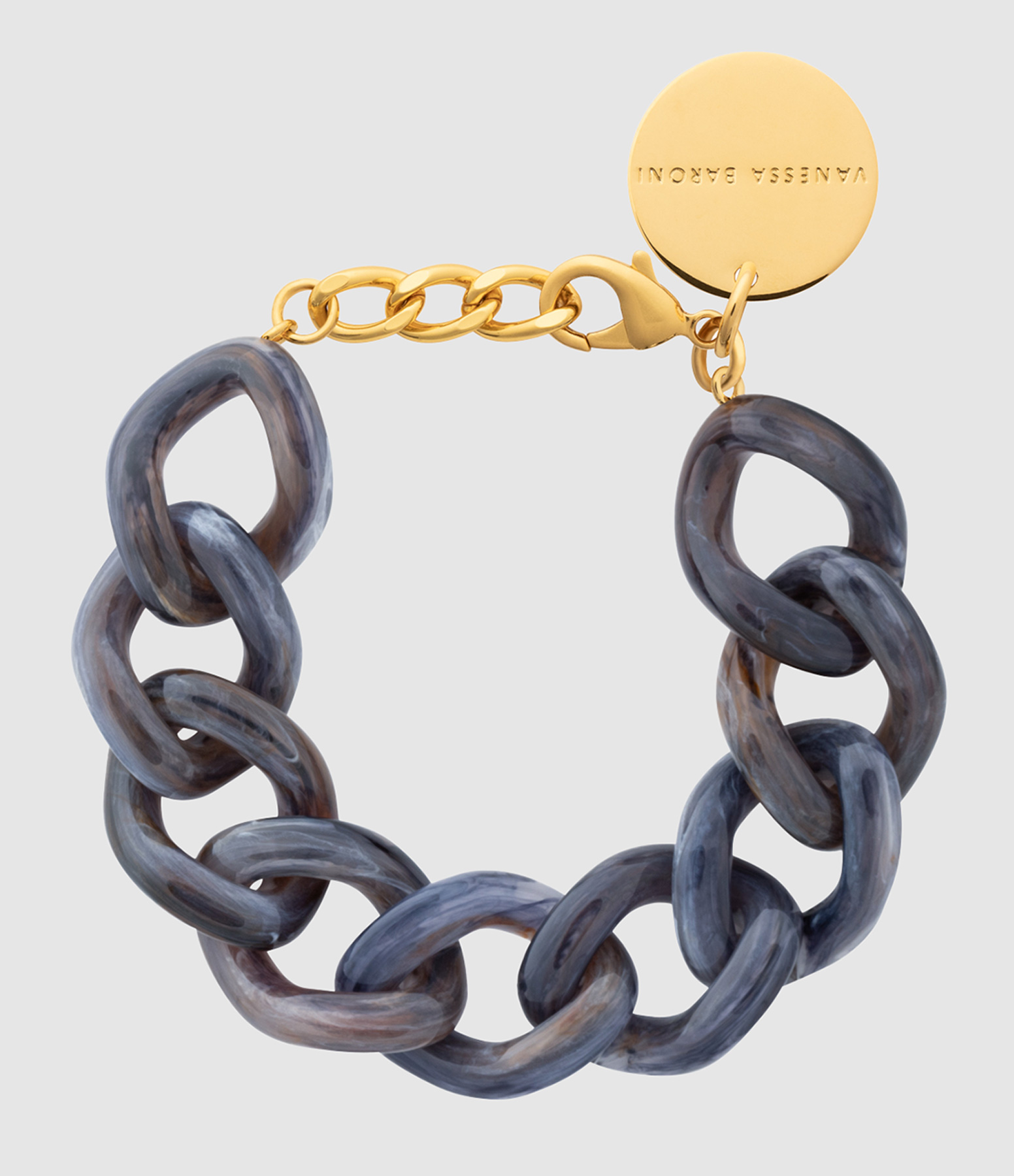 Blue Jeans Marble Flat Chain Bracelet