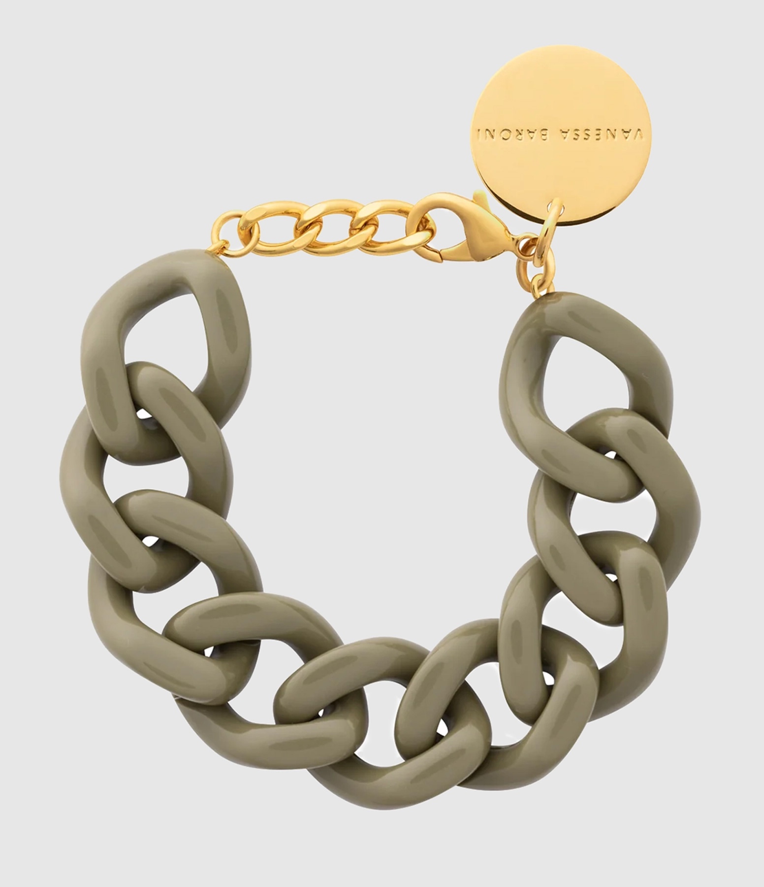 Flat Chain Bracelet in Light Olive