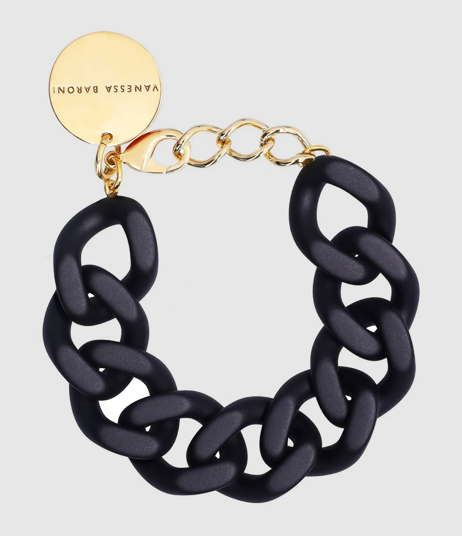 Flat Chain Bracelet in Matt Black