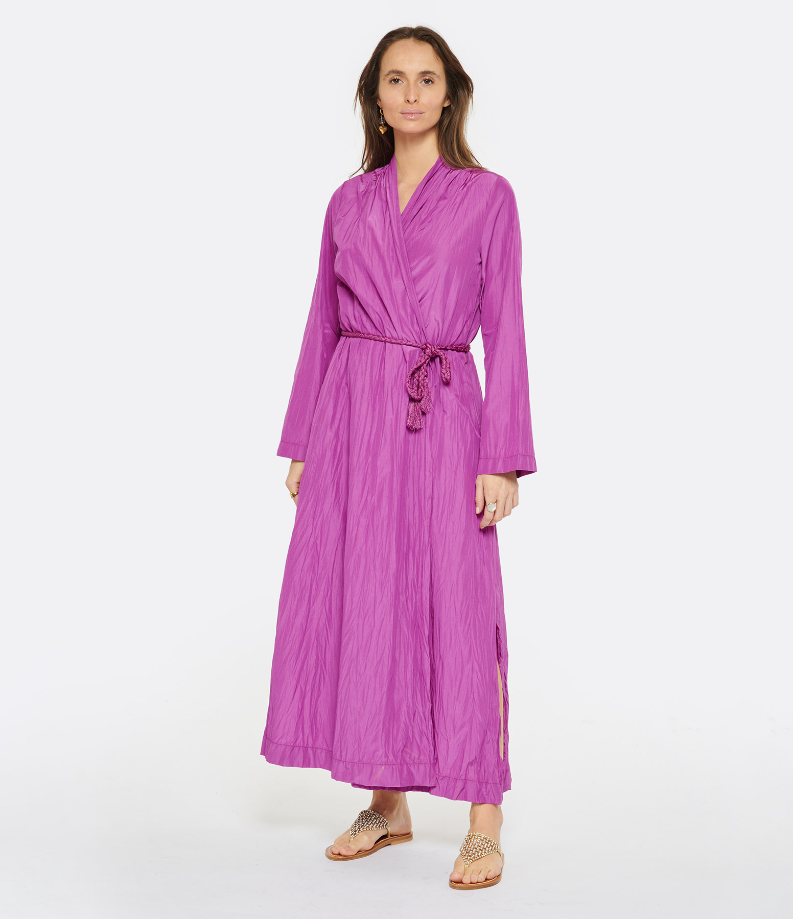 Long Purple Cotton Dress