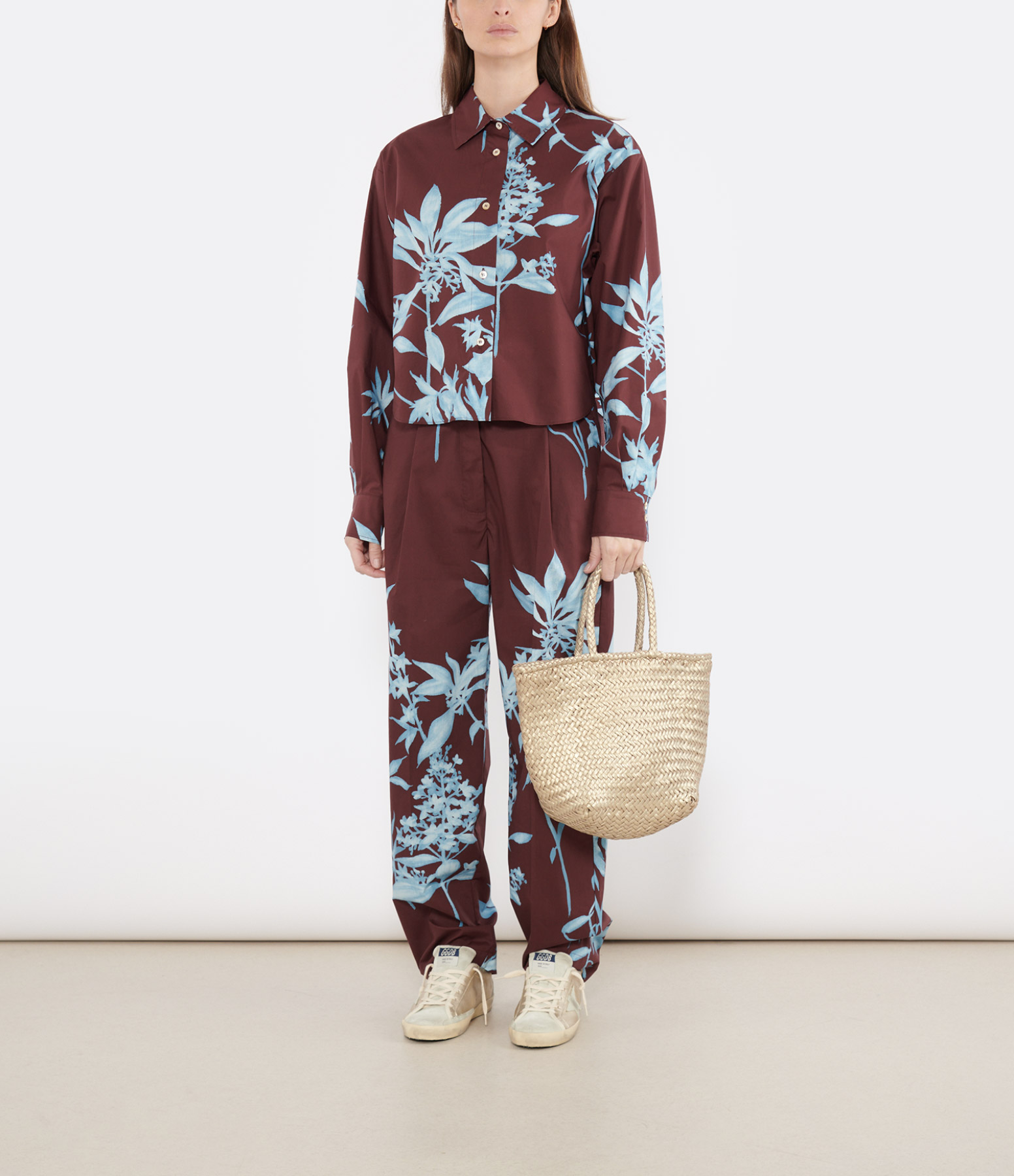 Chocolate-coloured cotton shirt